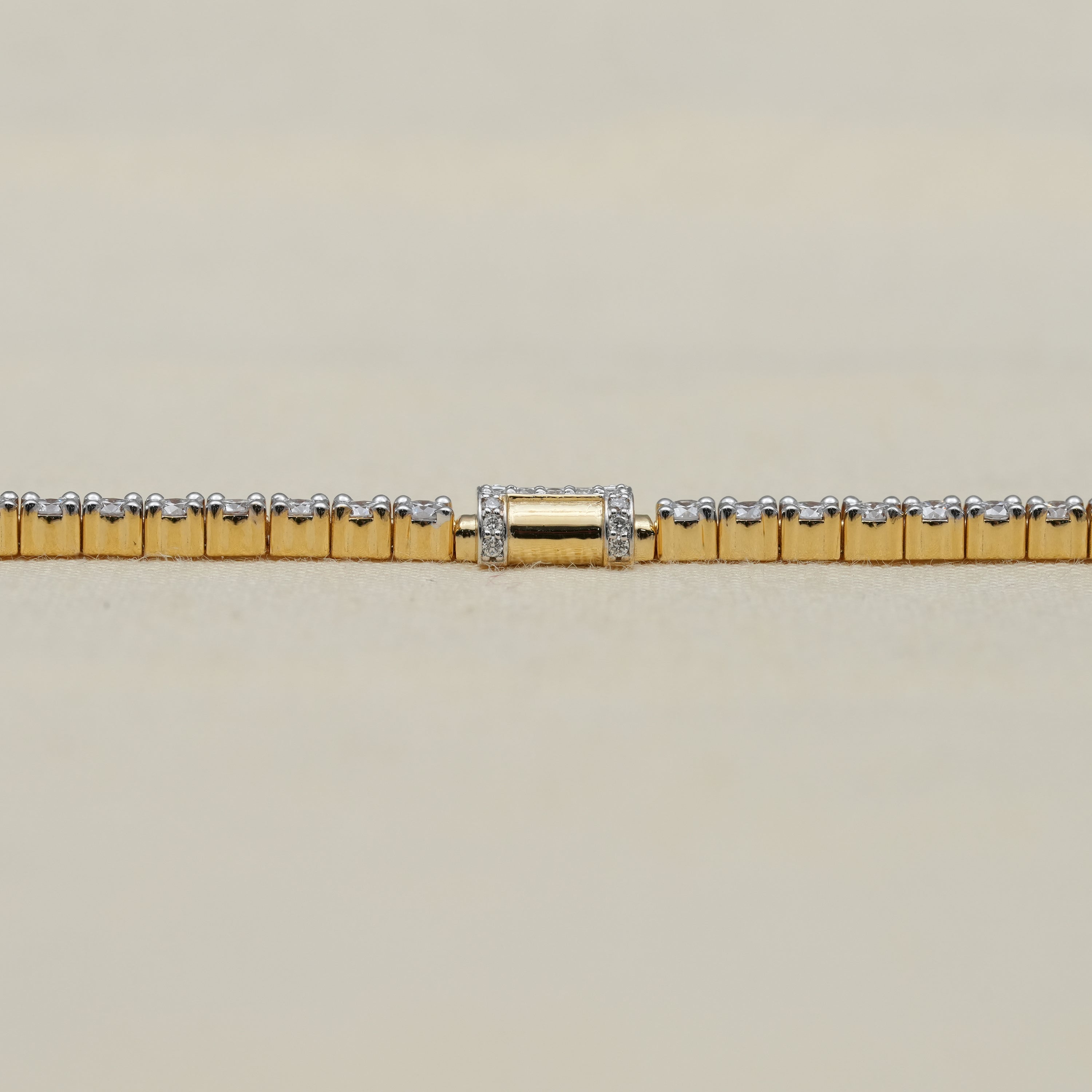 Luxury lab grown diamond bracelet with delicate gold link construction