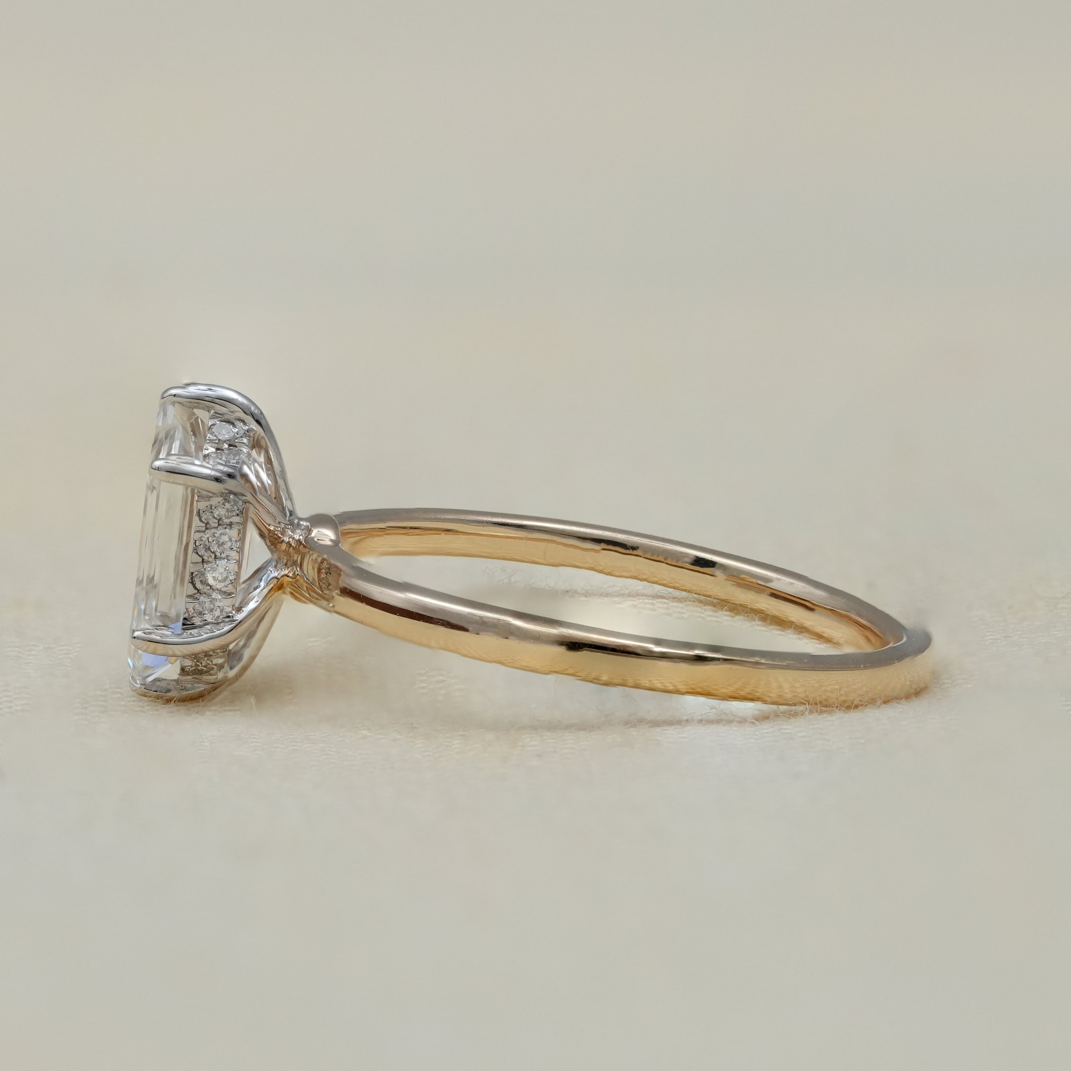 Luxury Hexagon Cut Lab Diamond Solitaire Minimalist Gold Ring