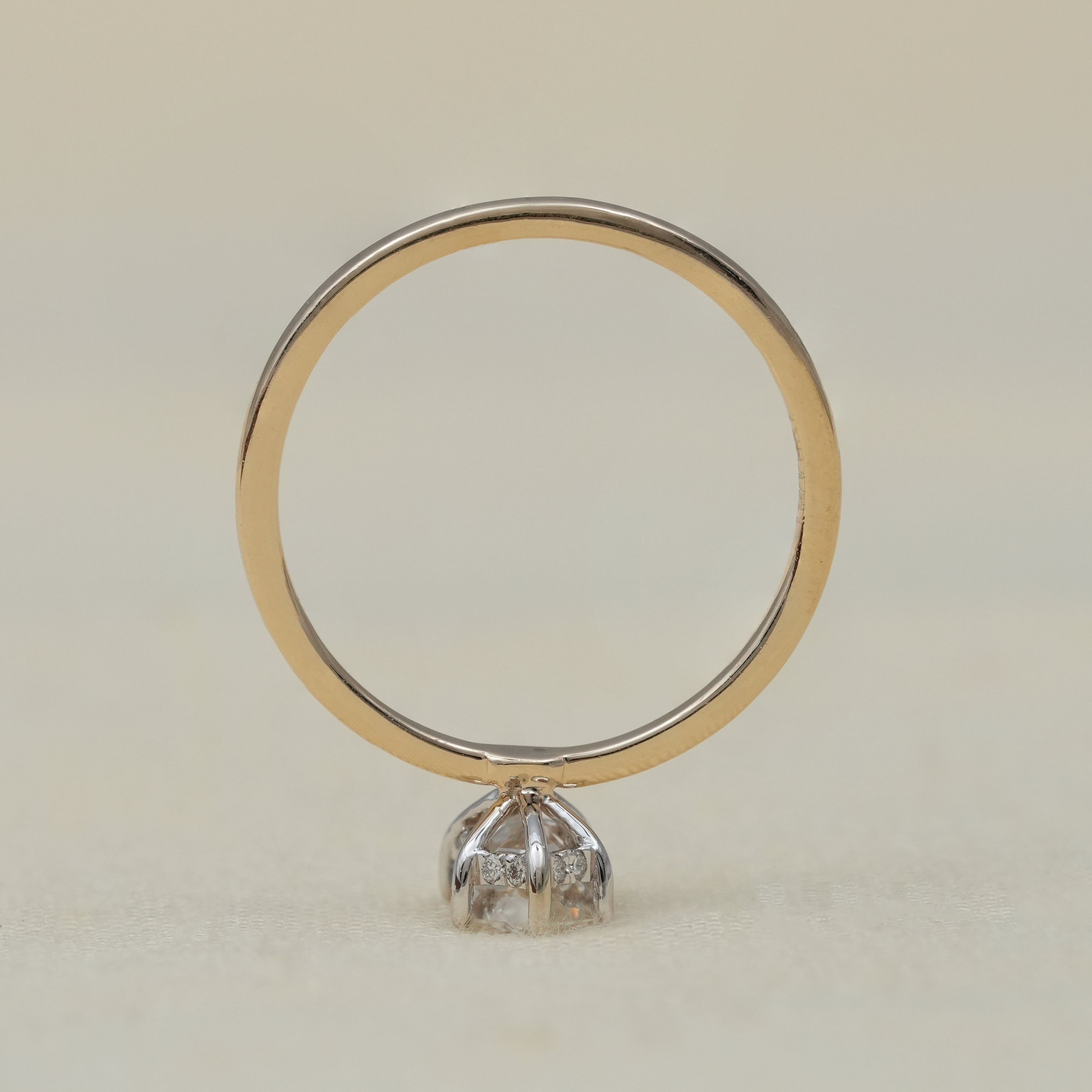 Luxury Hexagon Cut Lab Diamond Solitaire Minimalist Gold Ring