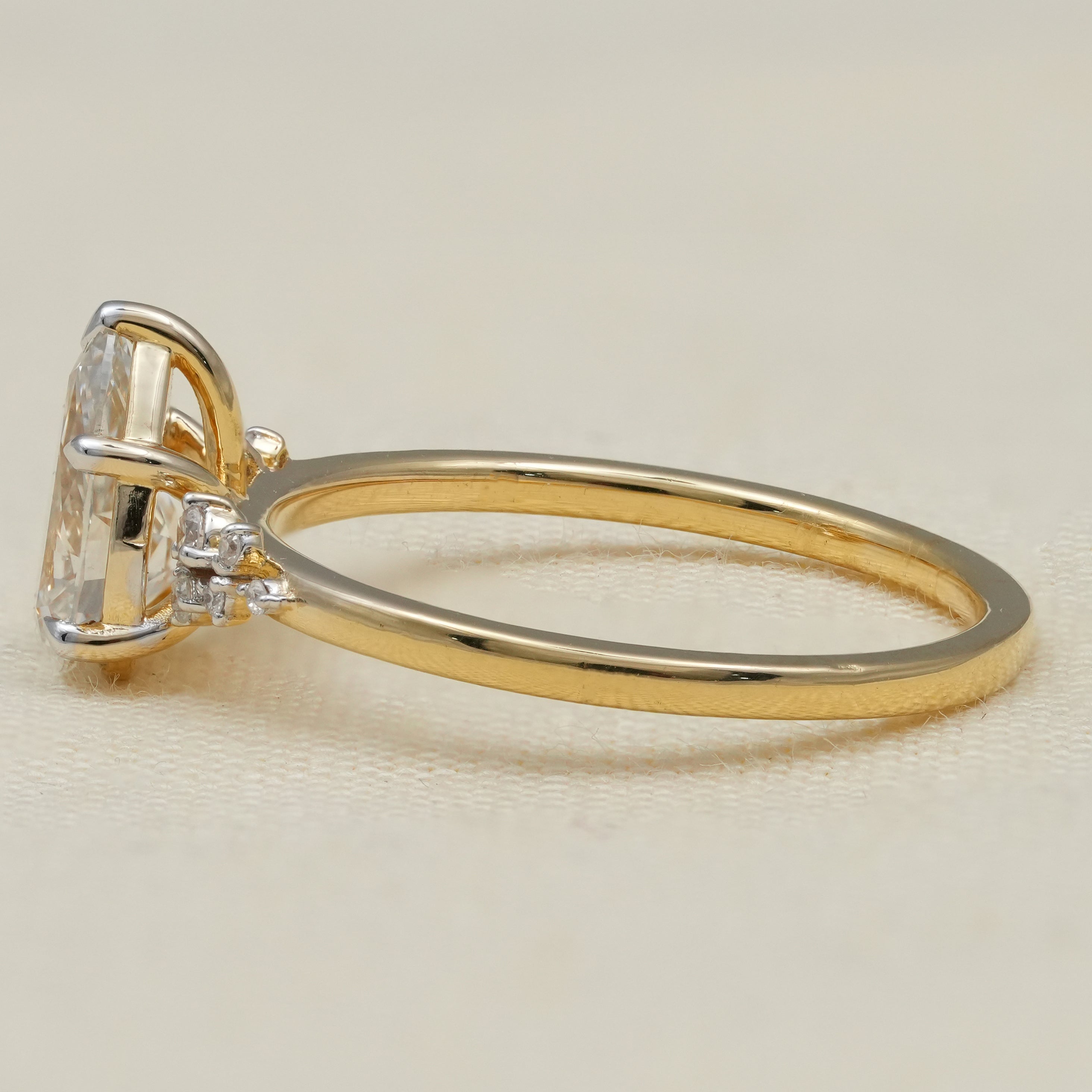 Pear Cut Lab Grown Diamond Cluster Engagement Ring