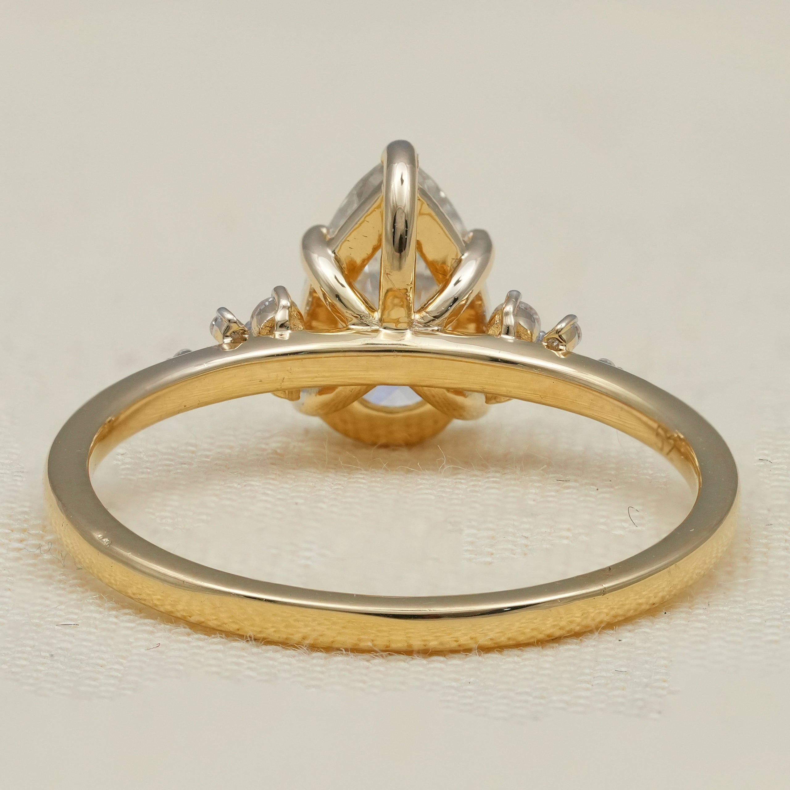 Pear Cut Lab Grown Diamond Cluster Engagement Ring