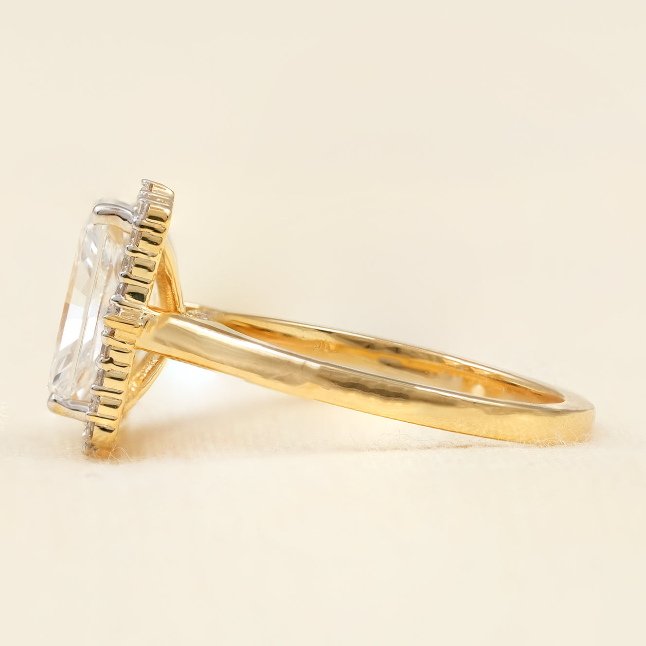 Radiant Cut Lab Diamond Halo Engagement Ring