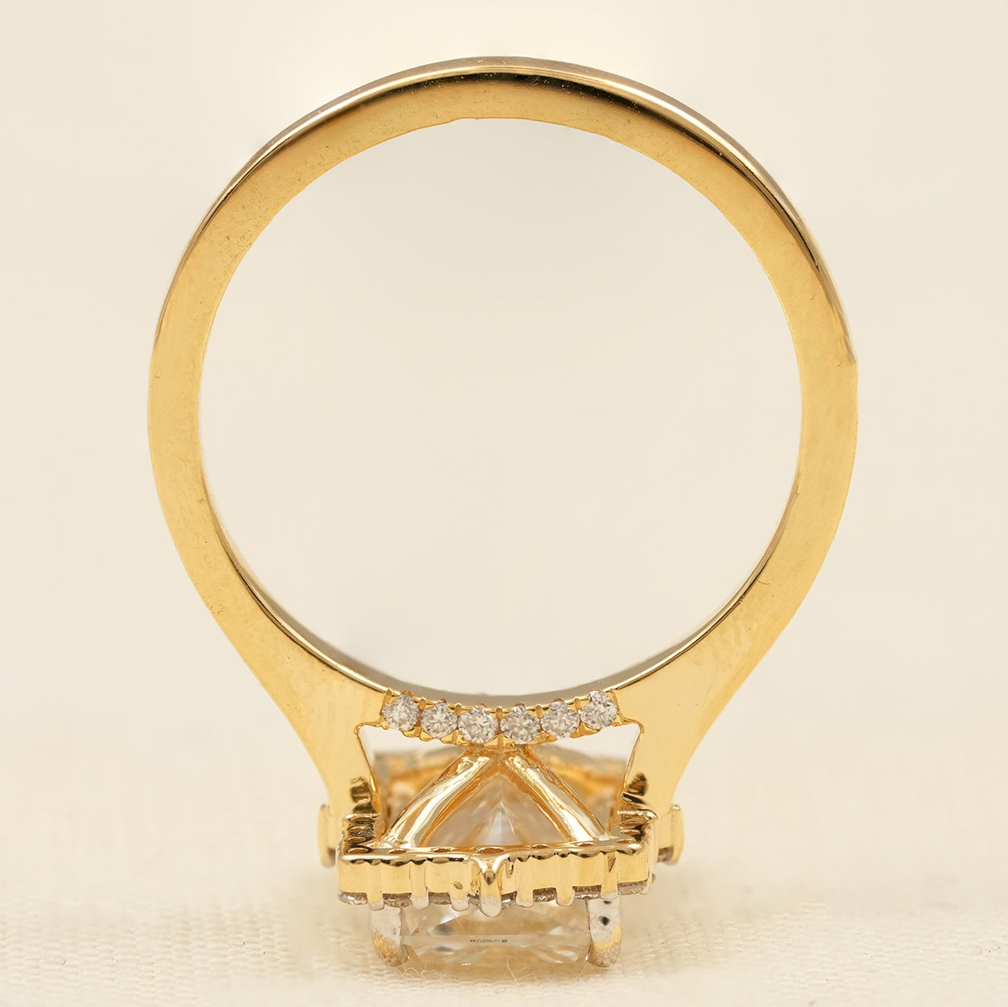 Radiant Cut Lab Diamond Halo Engagement Ring