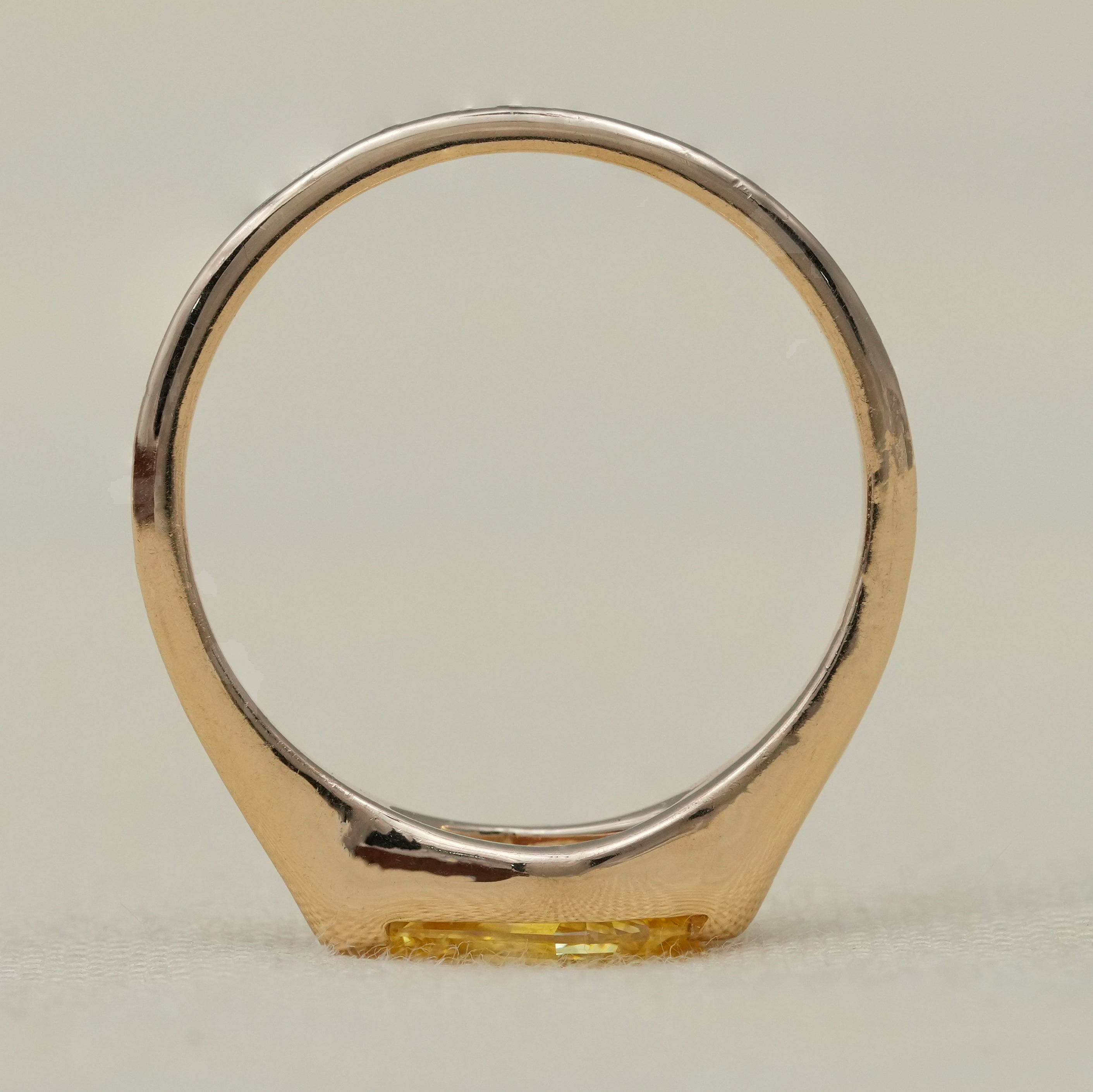 Citrine Fancy Cut Lab Diamond Minimalist Gold Statement Ring