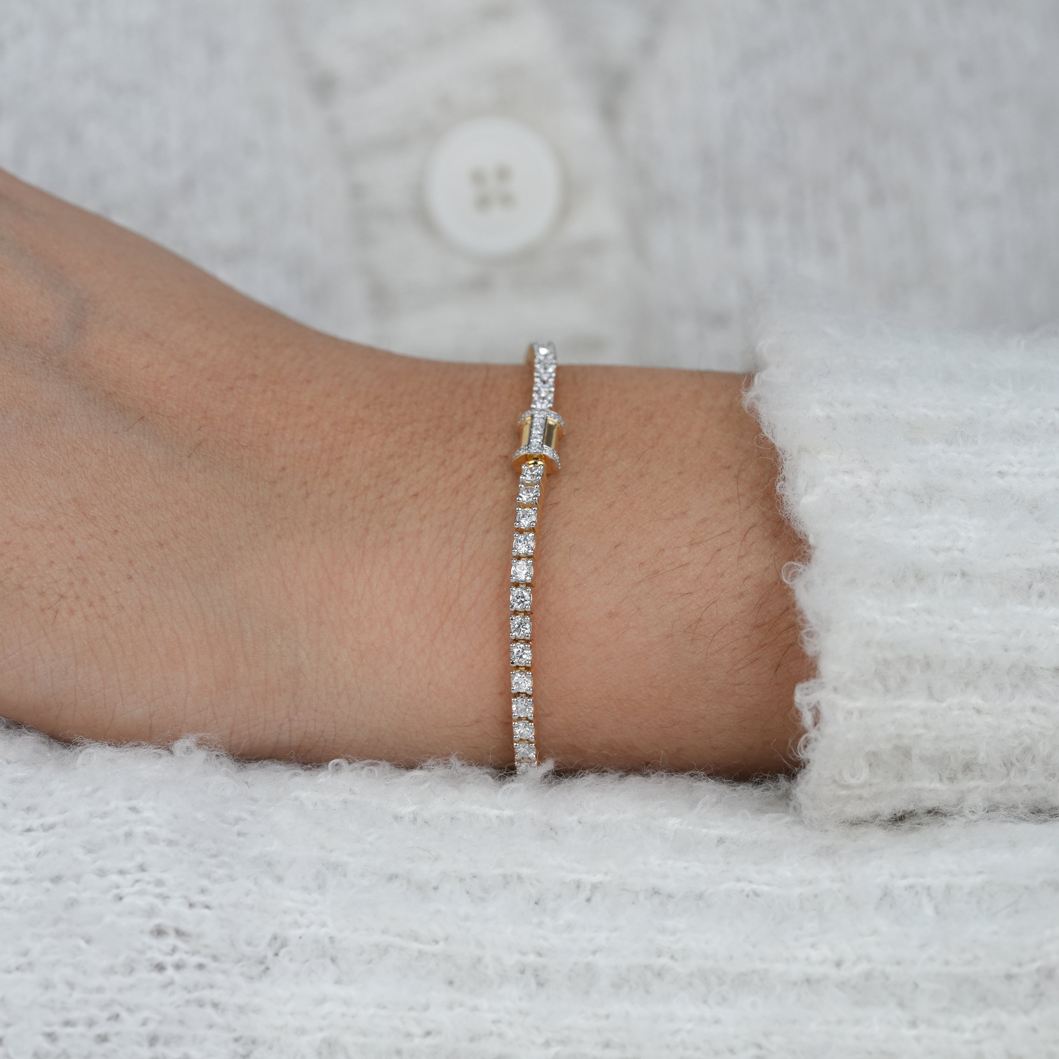 Timeless lab grown diamond tennis bracelet with secure lobster clasp