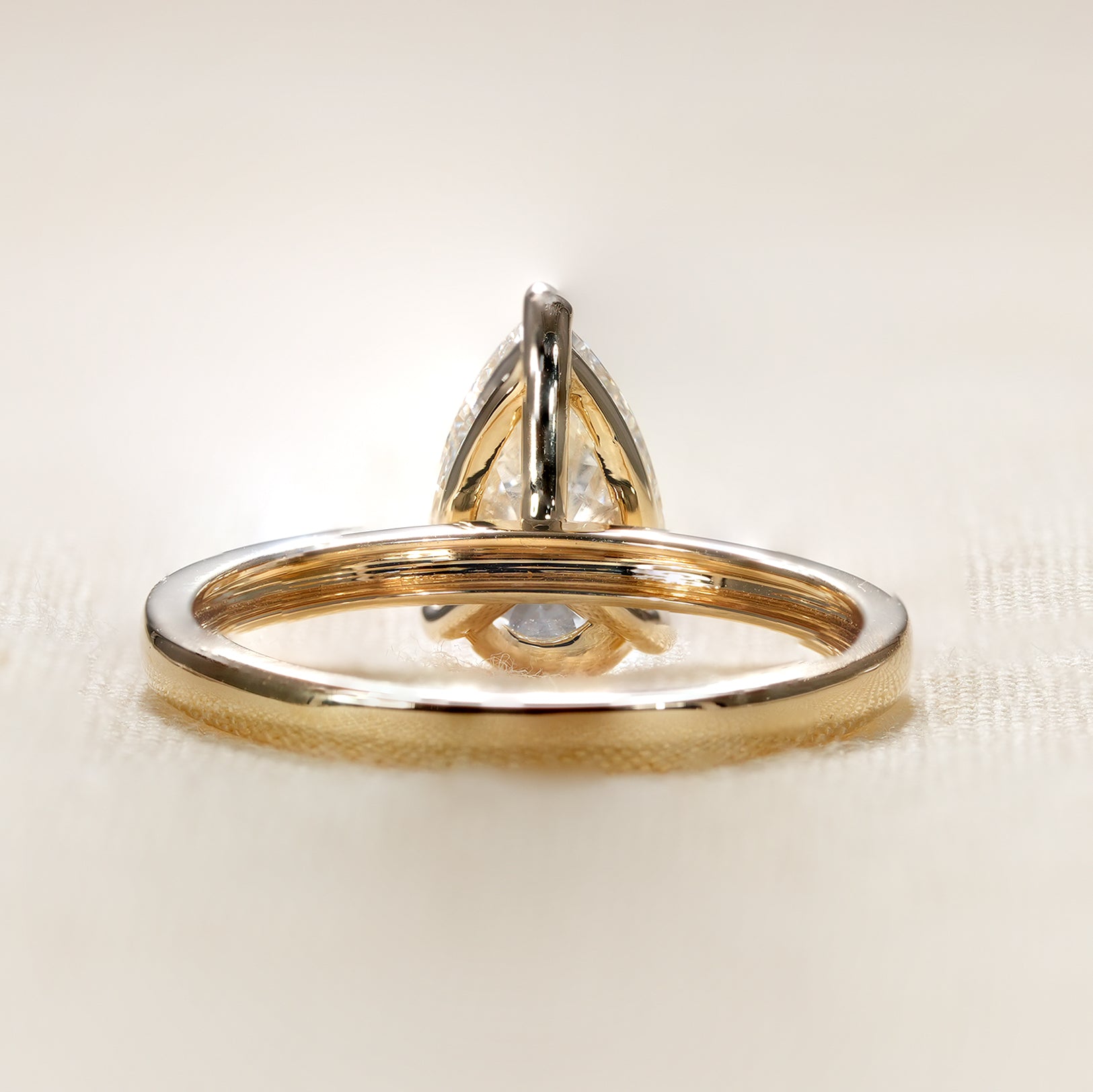 Luxury pear shaped lab diamond ring with refined minimalist elegance
