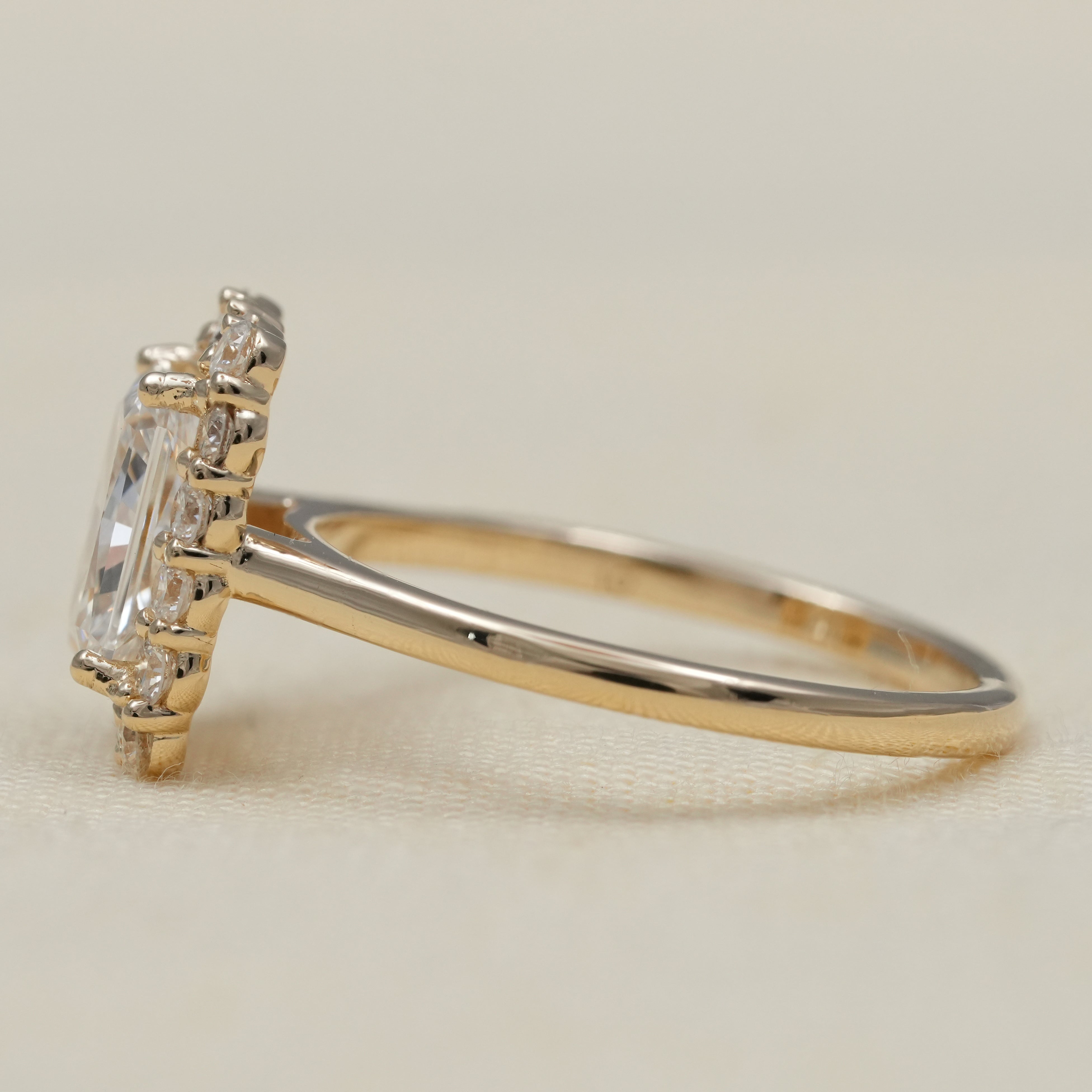 Radiant Cut Diamond Halo Engagement Ring