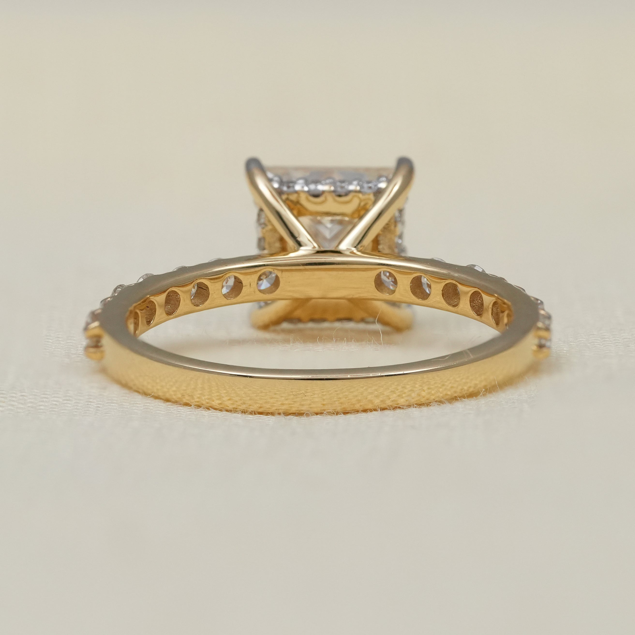 Princess Cut Diamond Hidden Halo Engagement Ring