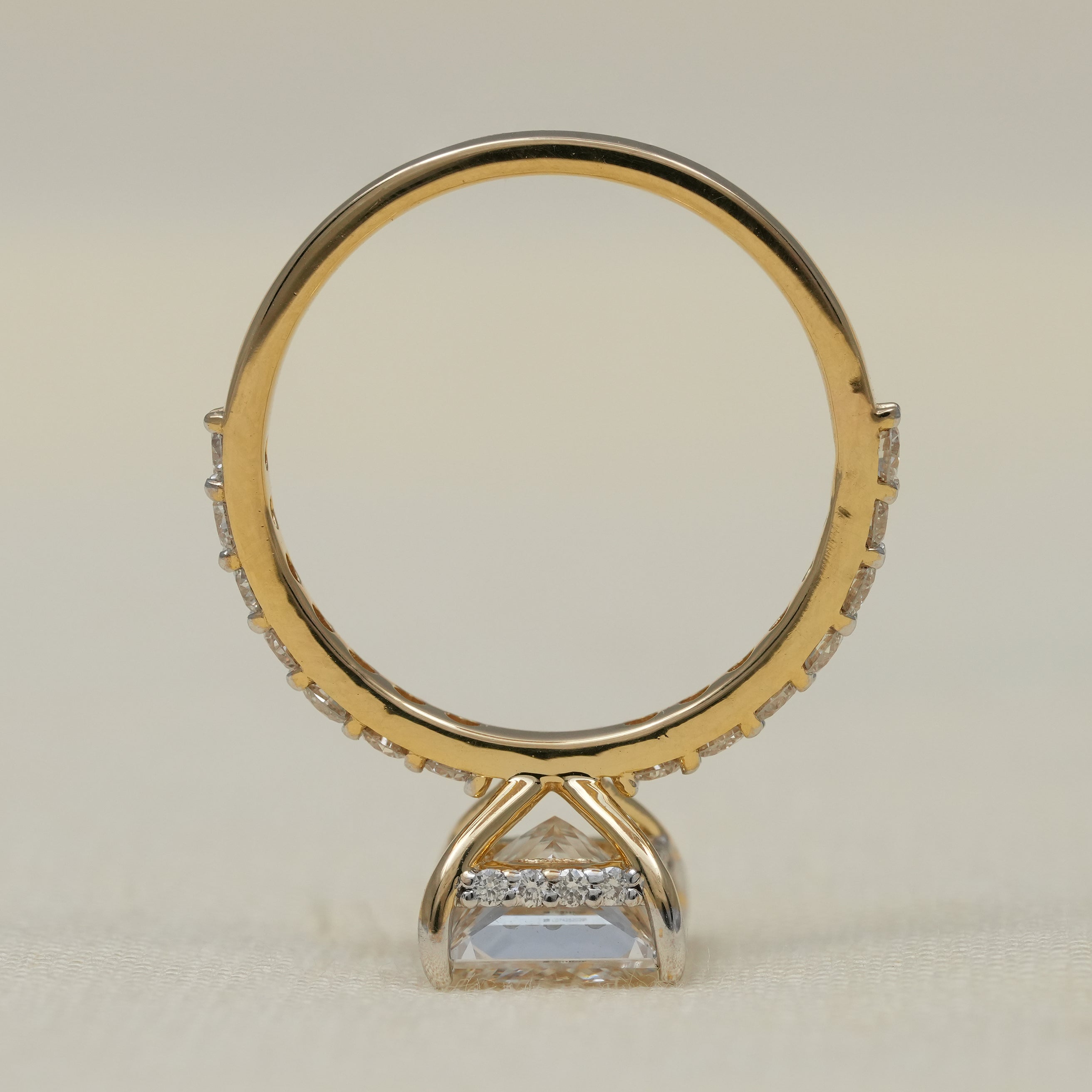 Princess Cut Diamond Hidden Halo Engagement Ring