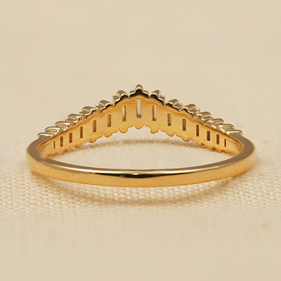 Elegant Baguette Lab Diamond Curved Wedding Band