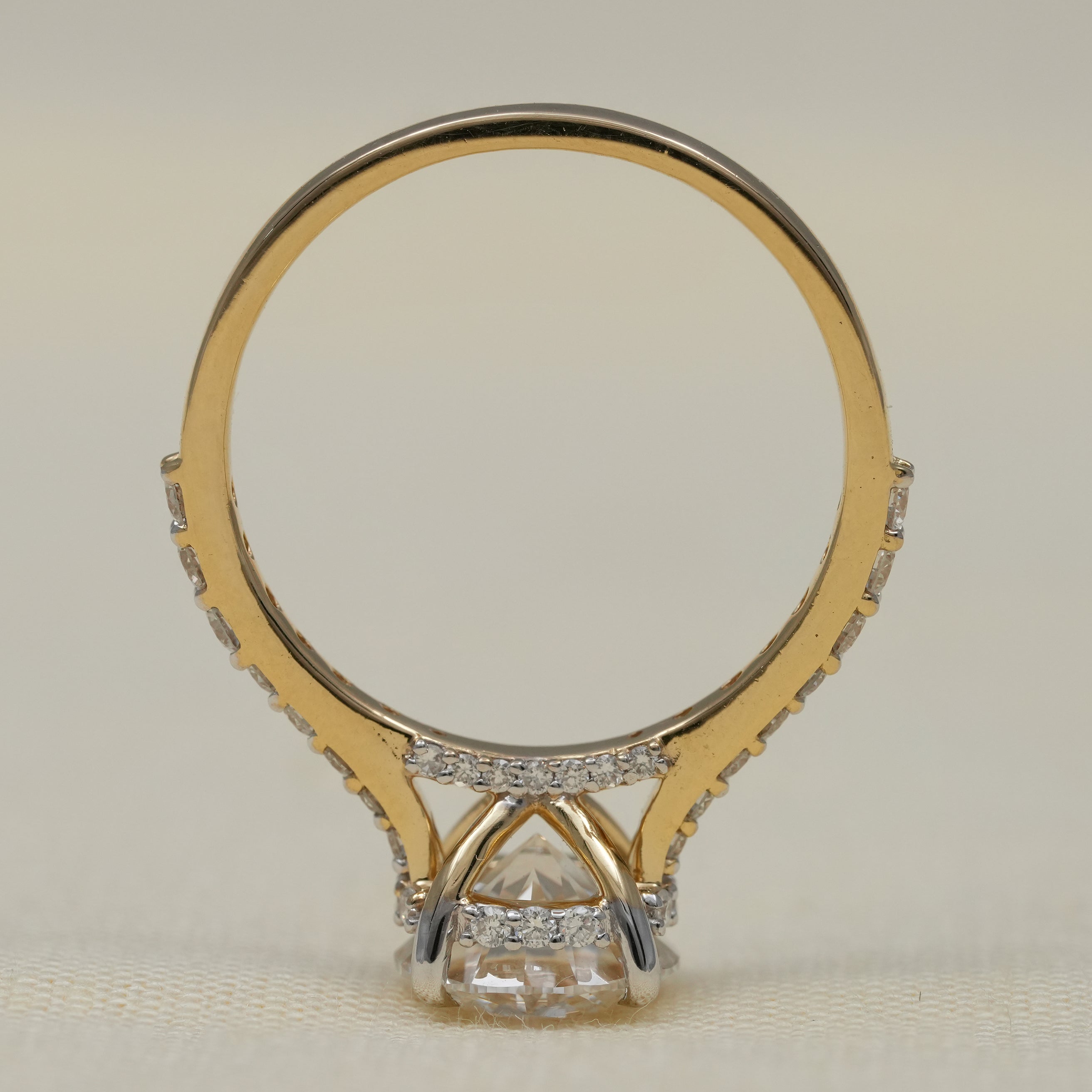 Round Lab Diamond Hidden Halo Engagement Ring