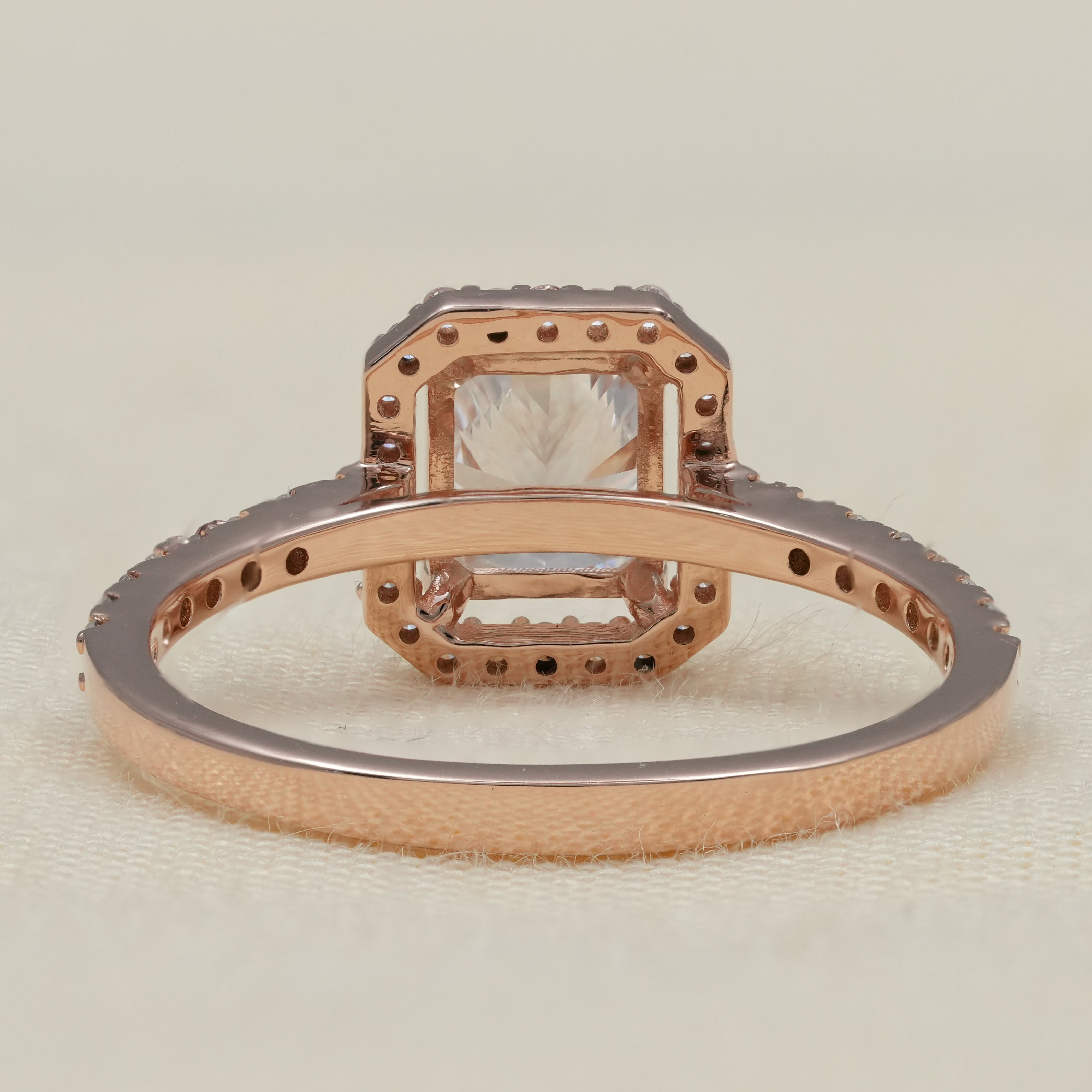 Radiant Lab Diamond Halo Engagement Ring