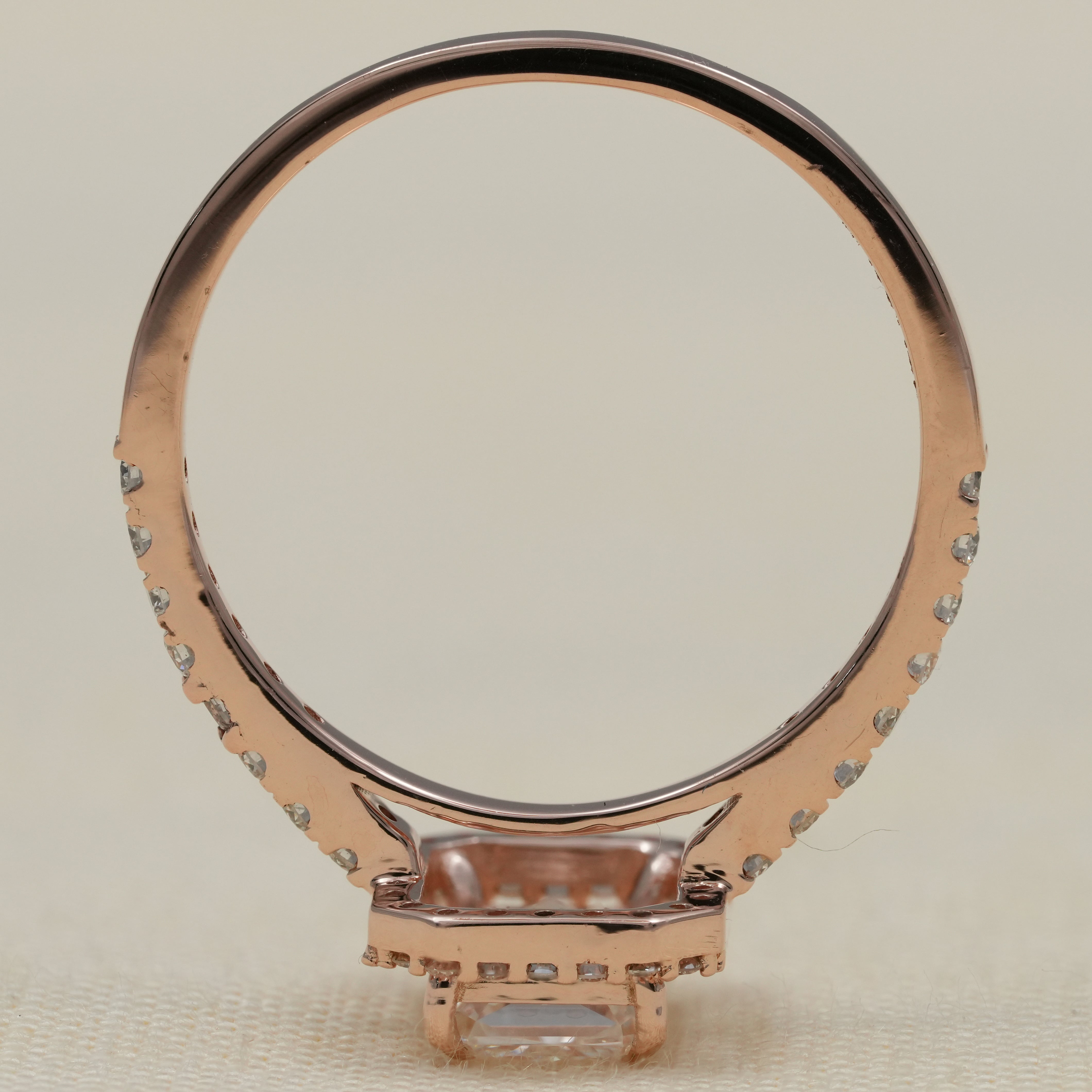 Radiant Lab Diamond Halo Engagement Ring
