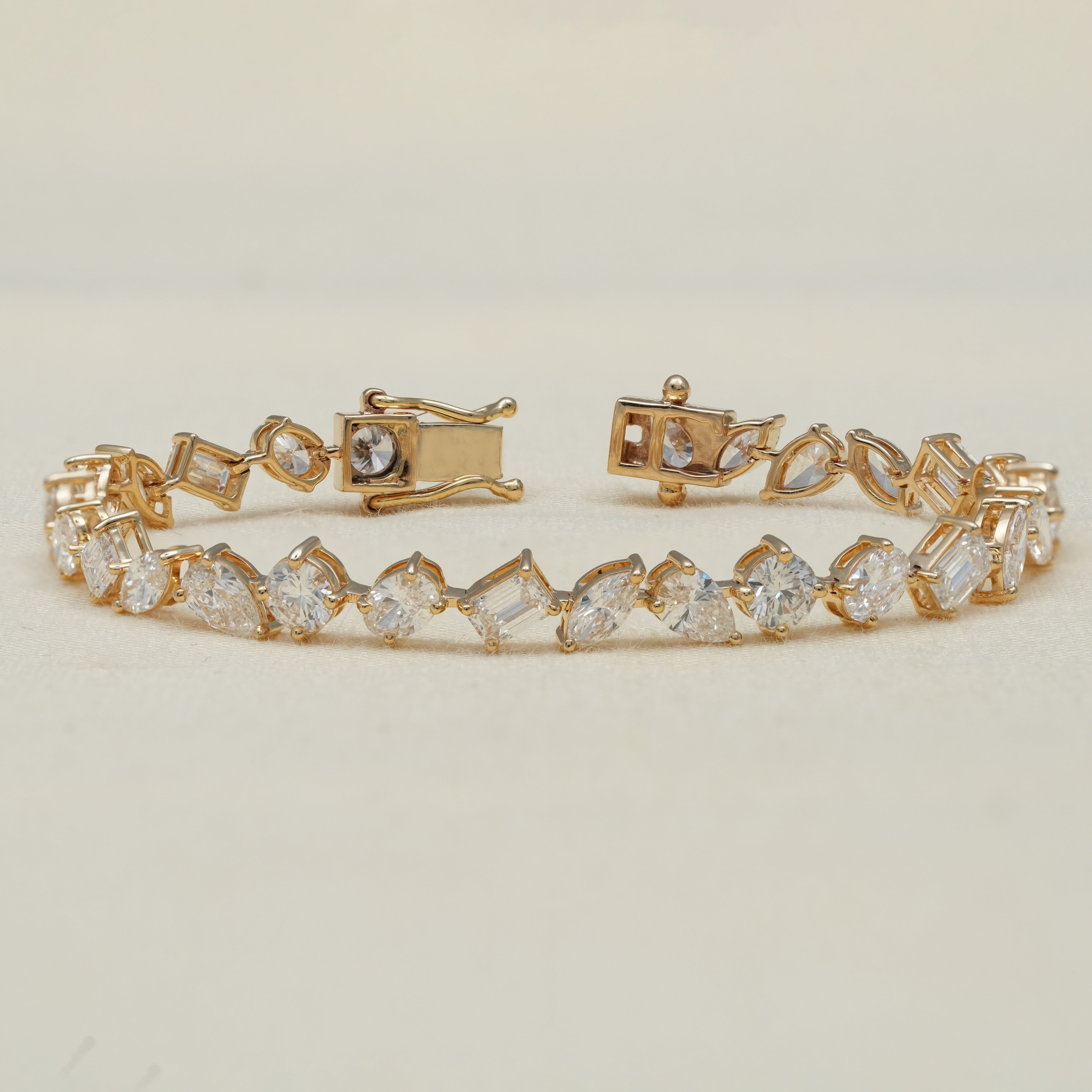 Mixed Shape Lab Grown Diamond Tennis Bracelet