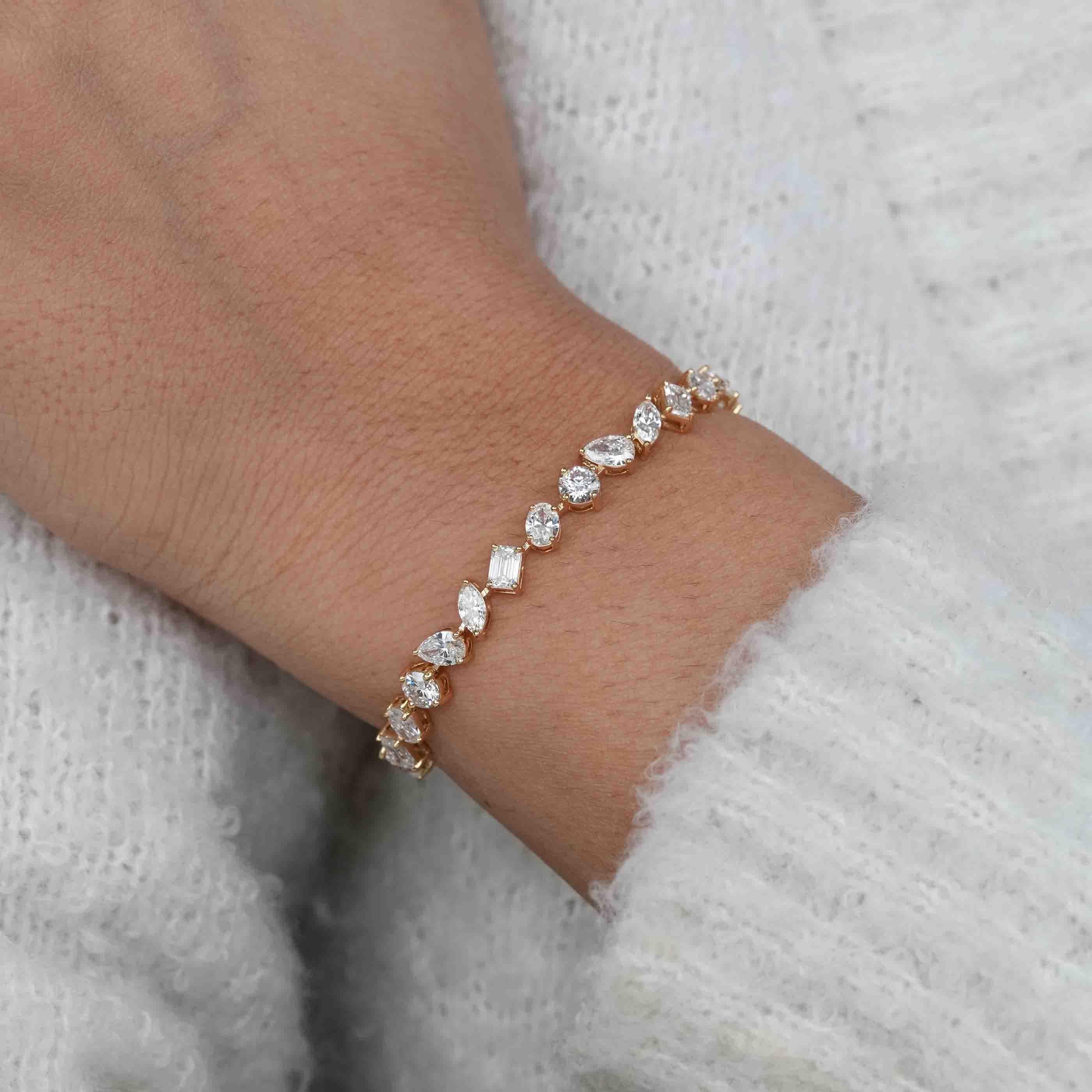 Mixed Shape Lab Grown Diamond Tennis Bracelet