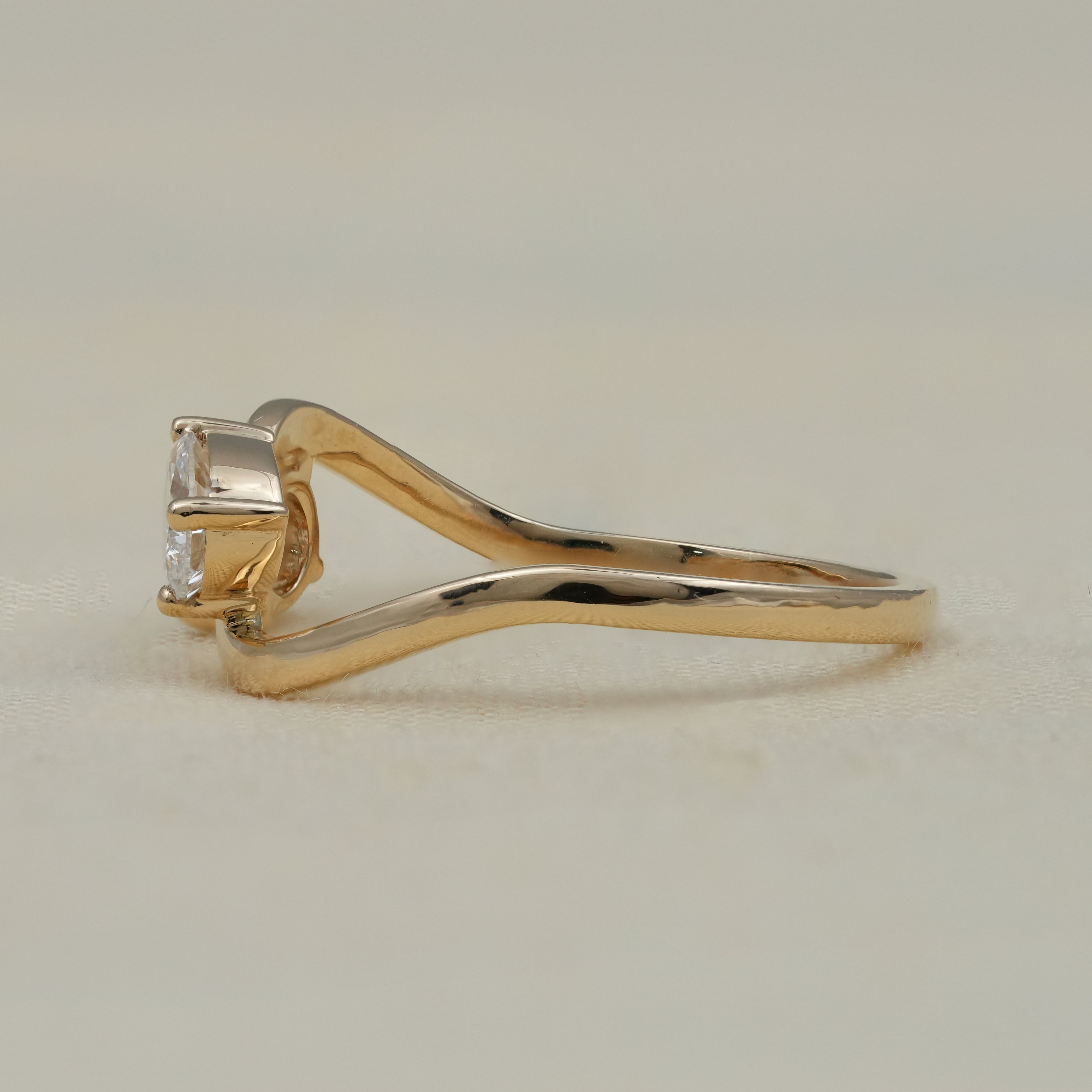 Luxury Two Stone Lab Diamond Round & Pear Toi et Moi Ring