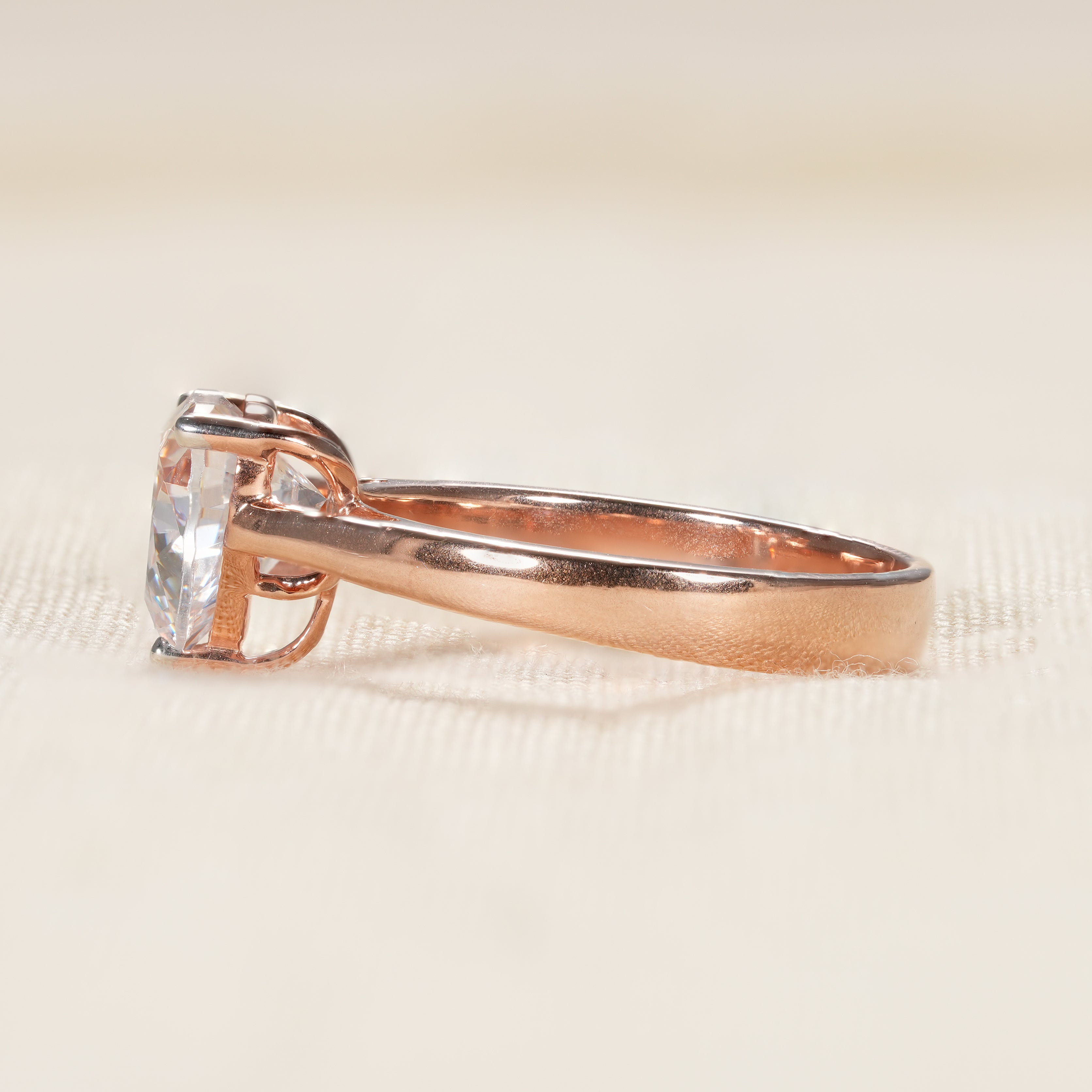 Minimalist heart shaped diamond ring for proposal and bridal jewelry