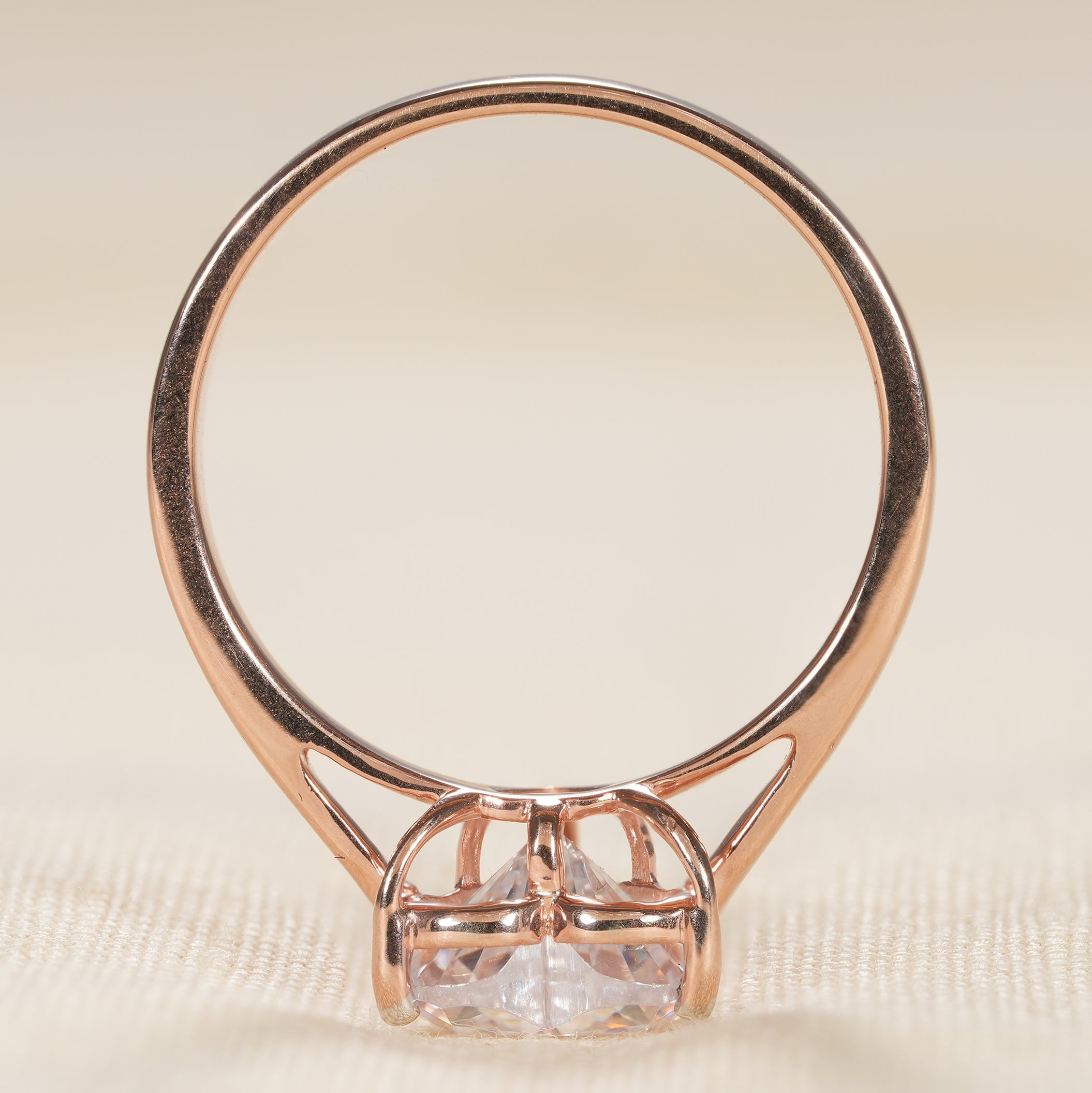Romantic heart cut lab diamond ring with sleek rose gold band