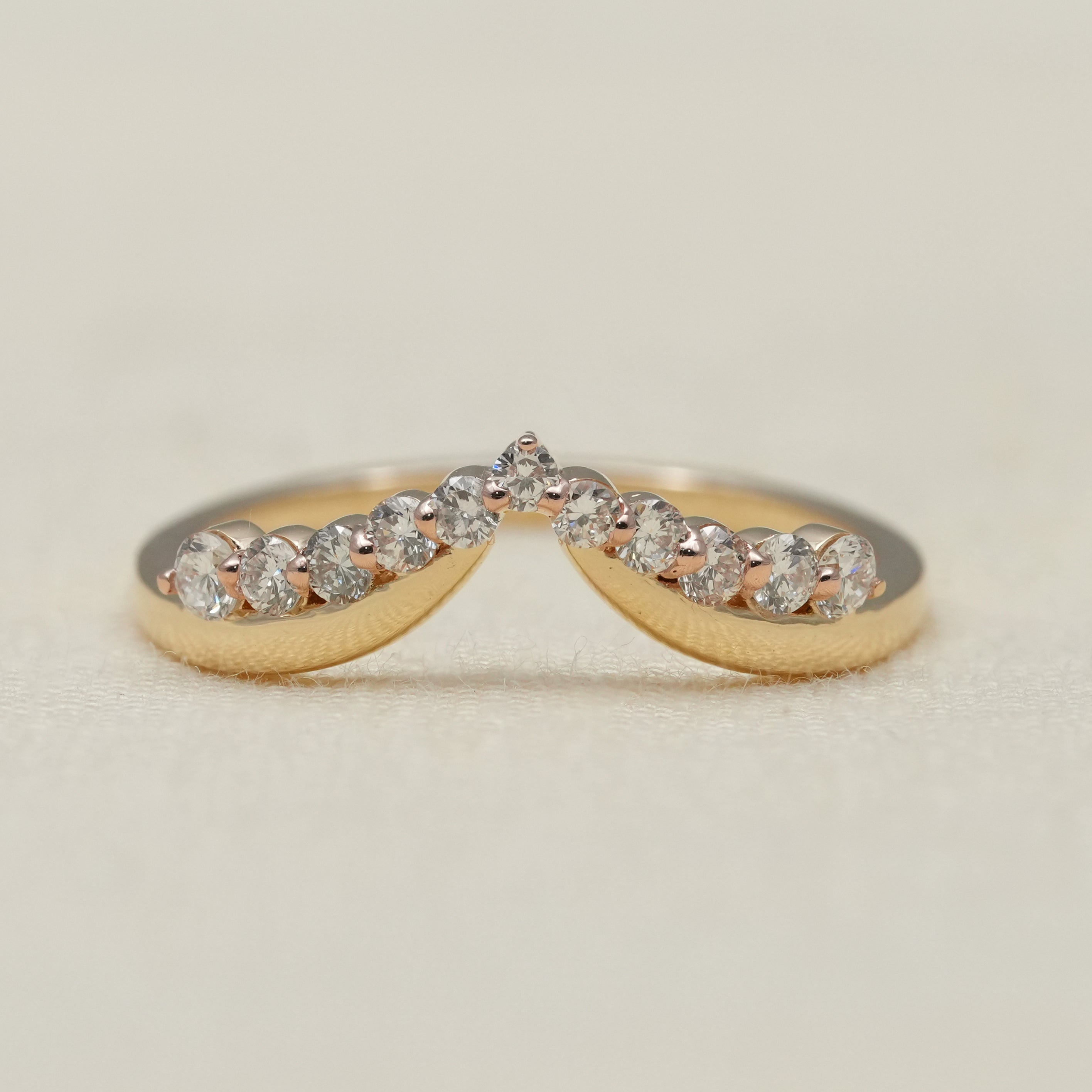 Classic Curved Lab Diamond Wedding Band