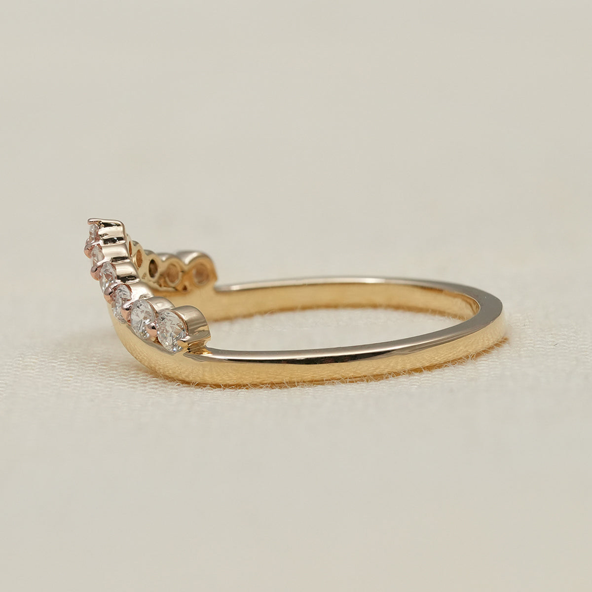 Classic Curved Lab Diamond Wedding Band