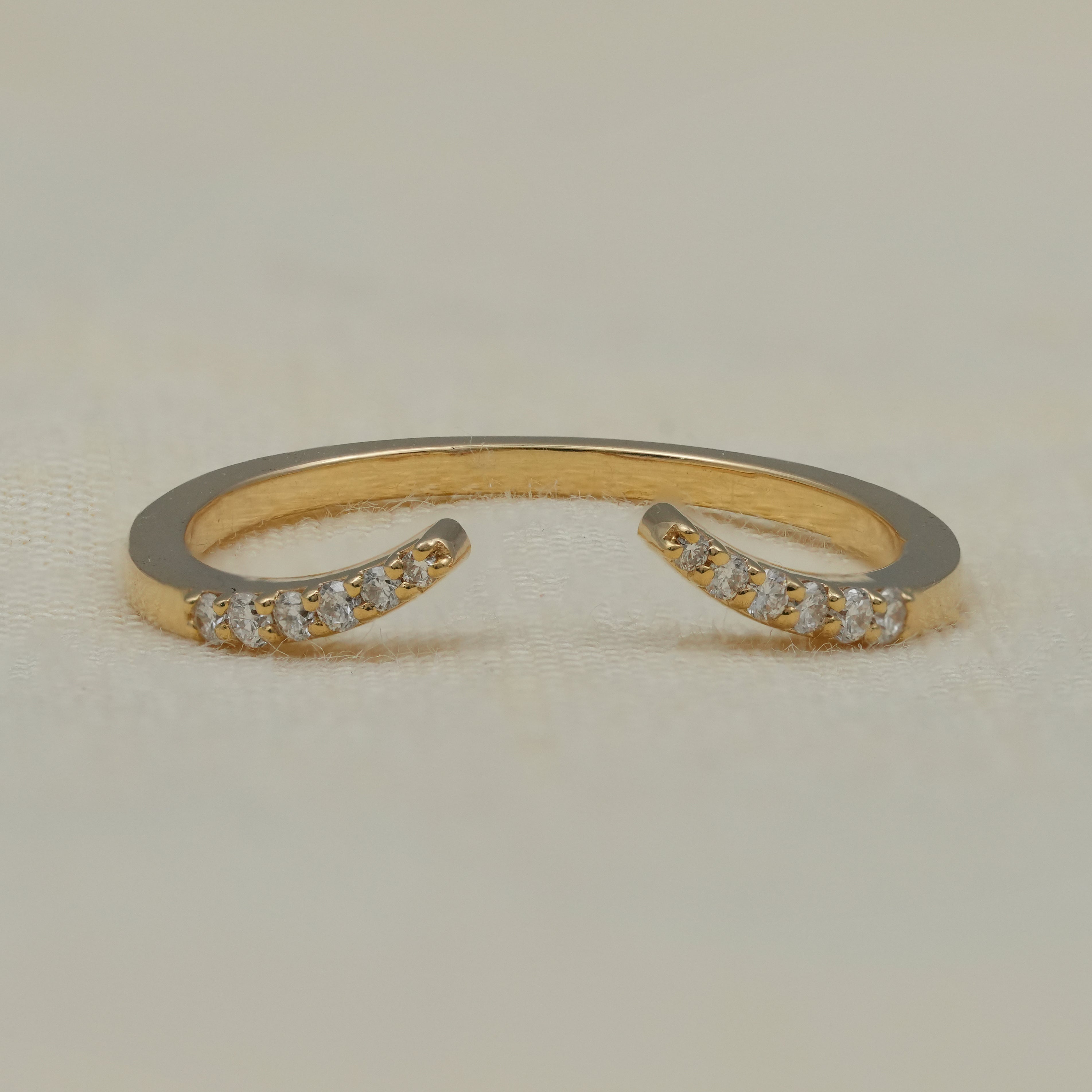 Luxury Hexagon Lab Diamond Solitaire with Curved Band Ring Set
