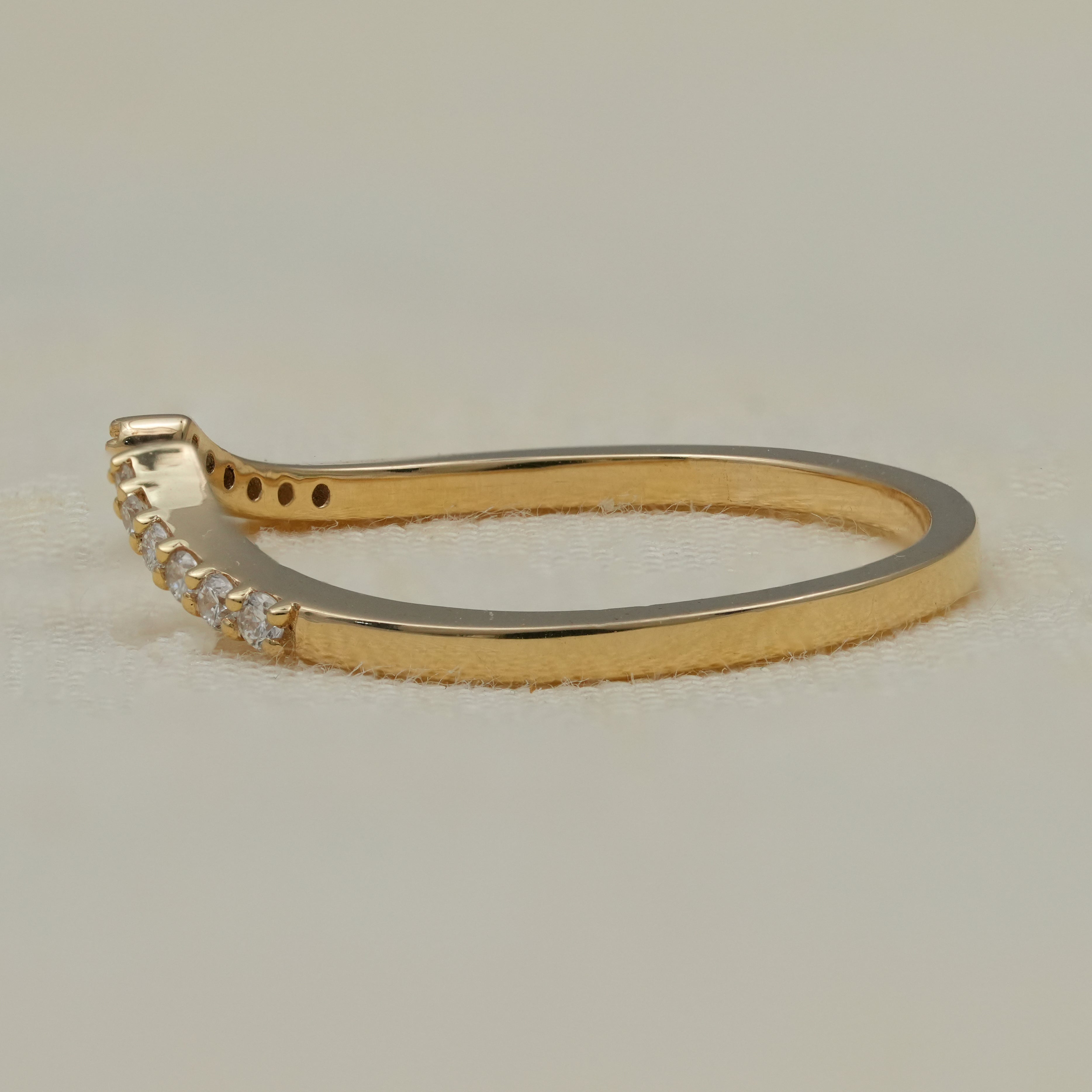 Luxury Hexagon Lab Diamond Solitaire with Curved Band Ring Set