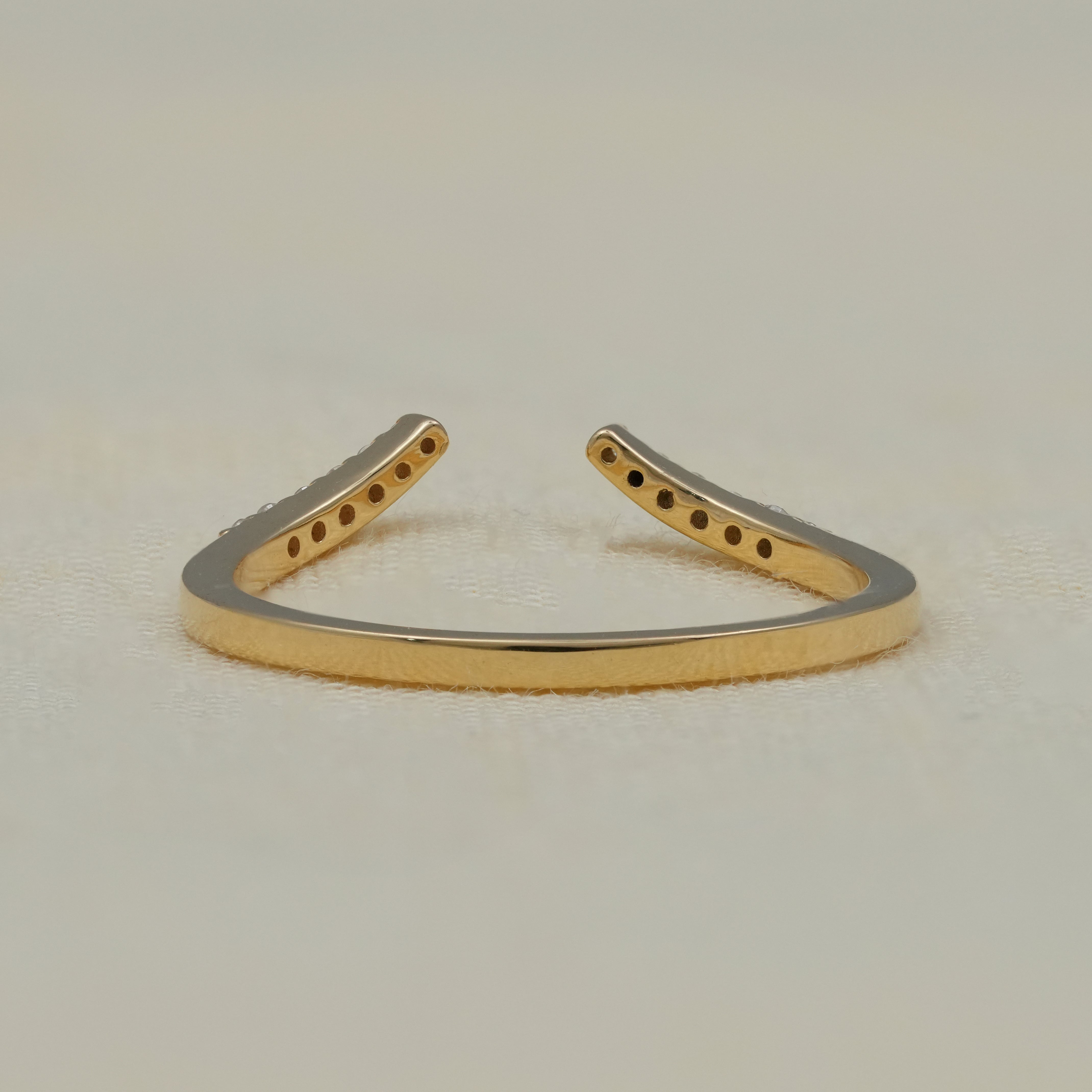 Luxury Hexagon Lab Diamond Solitaire with Curved Band Ring Set