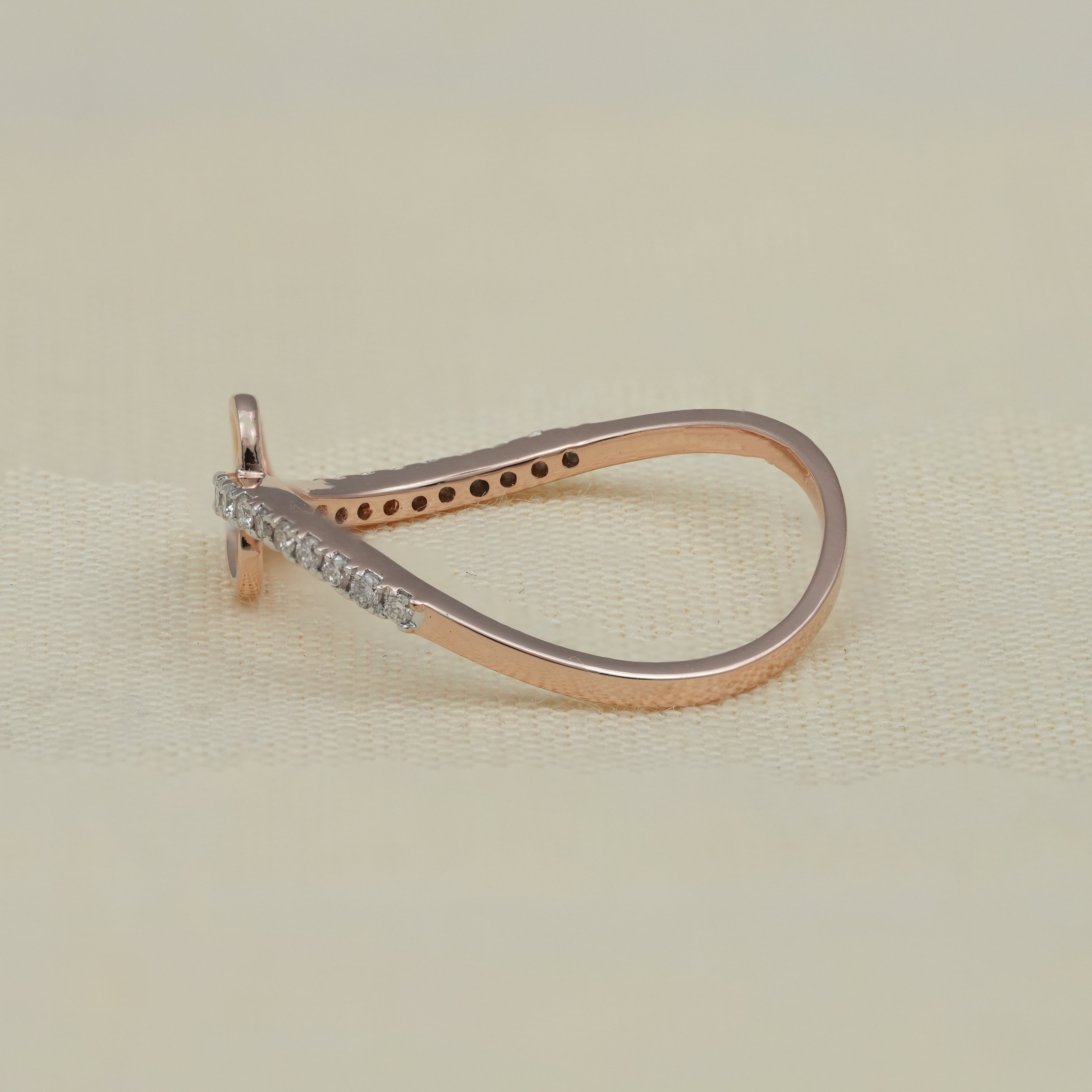 Luxury Heart Curve Lab Diamond Minimalist Gold Open Ring