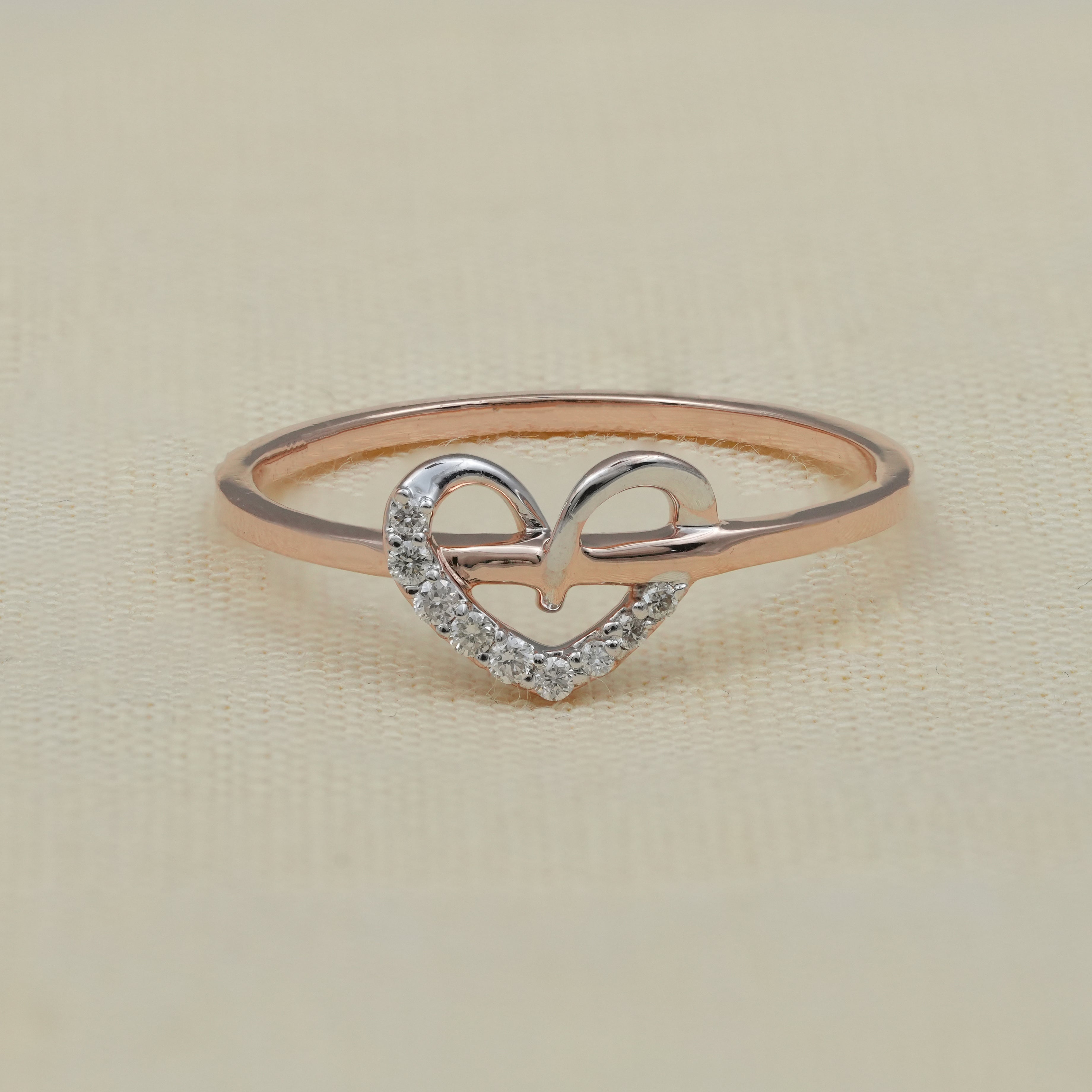 Heart Knot Lab Diamond Minimalist Wedding Ring