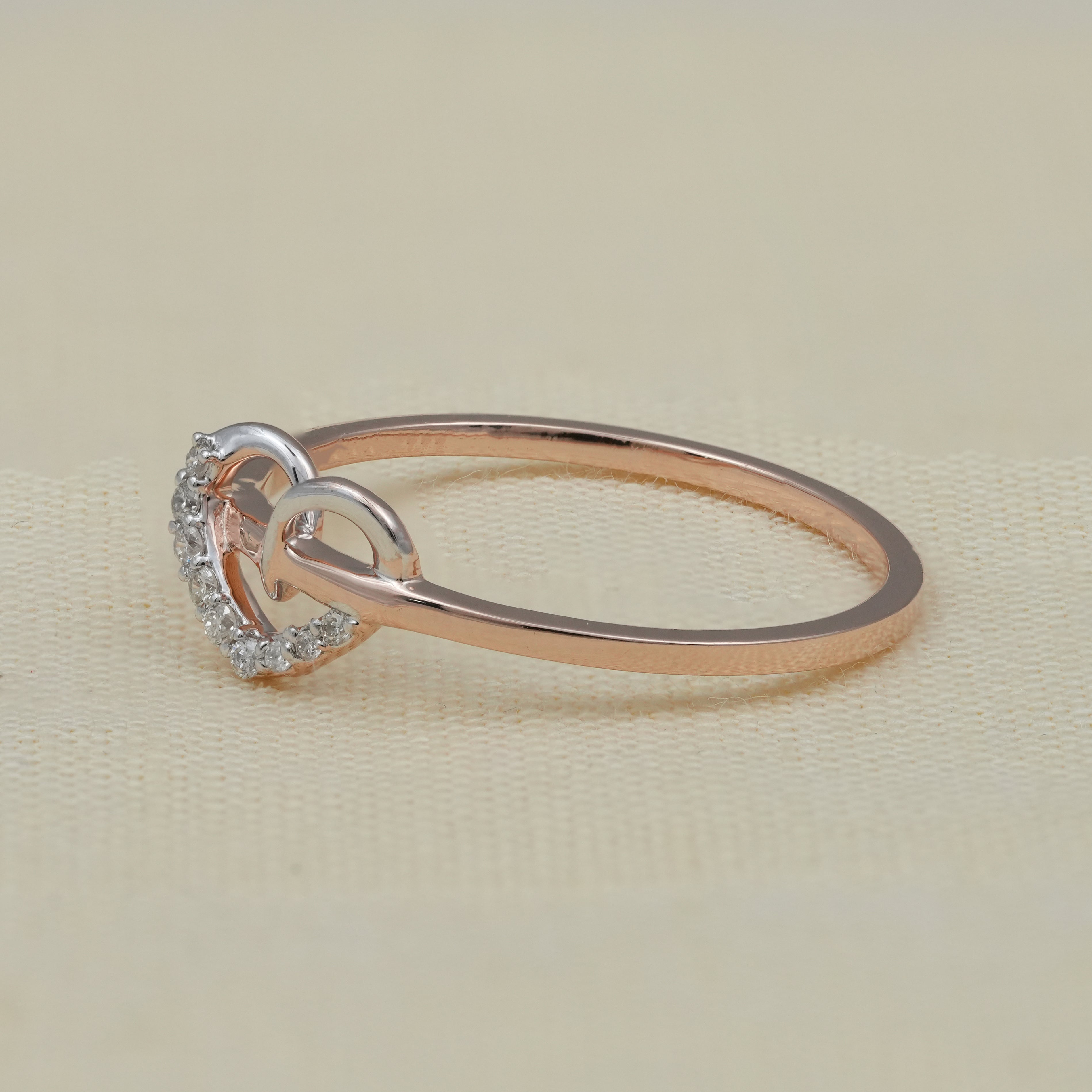 Heart Knot Lab Diamond Minimalist Wedding Ring