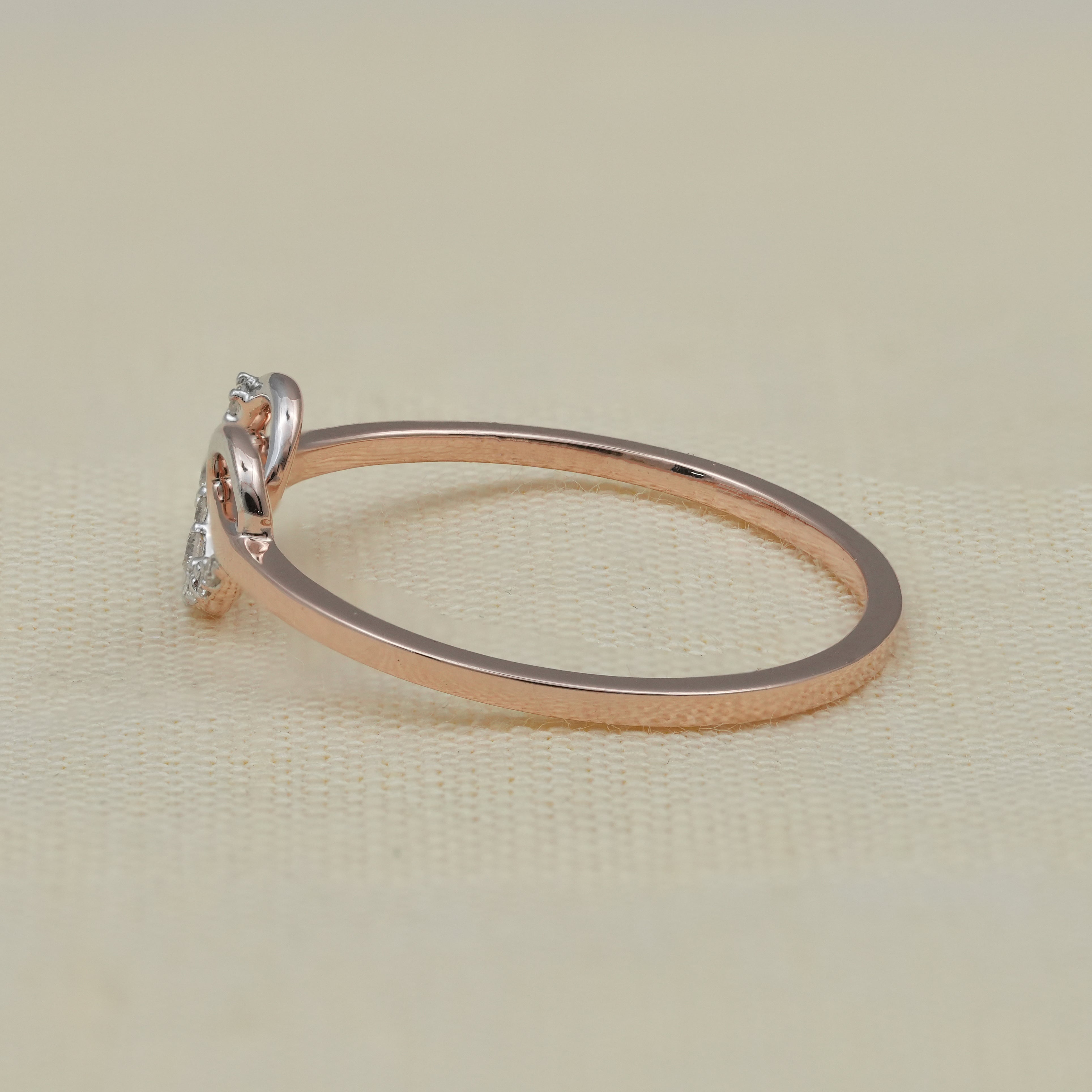 Heart Knot Lab Diamond Minimalist Wedding Ring