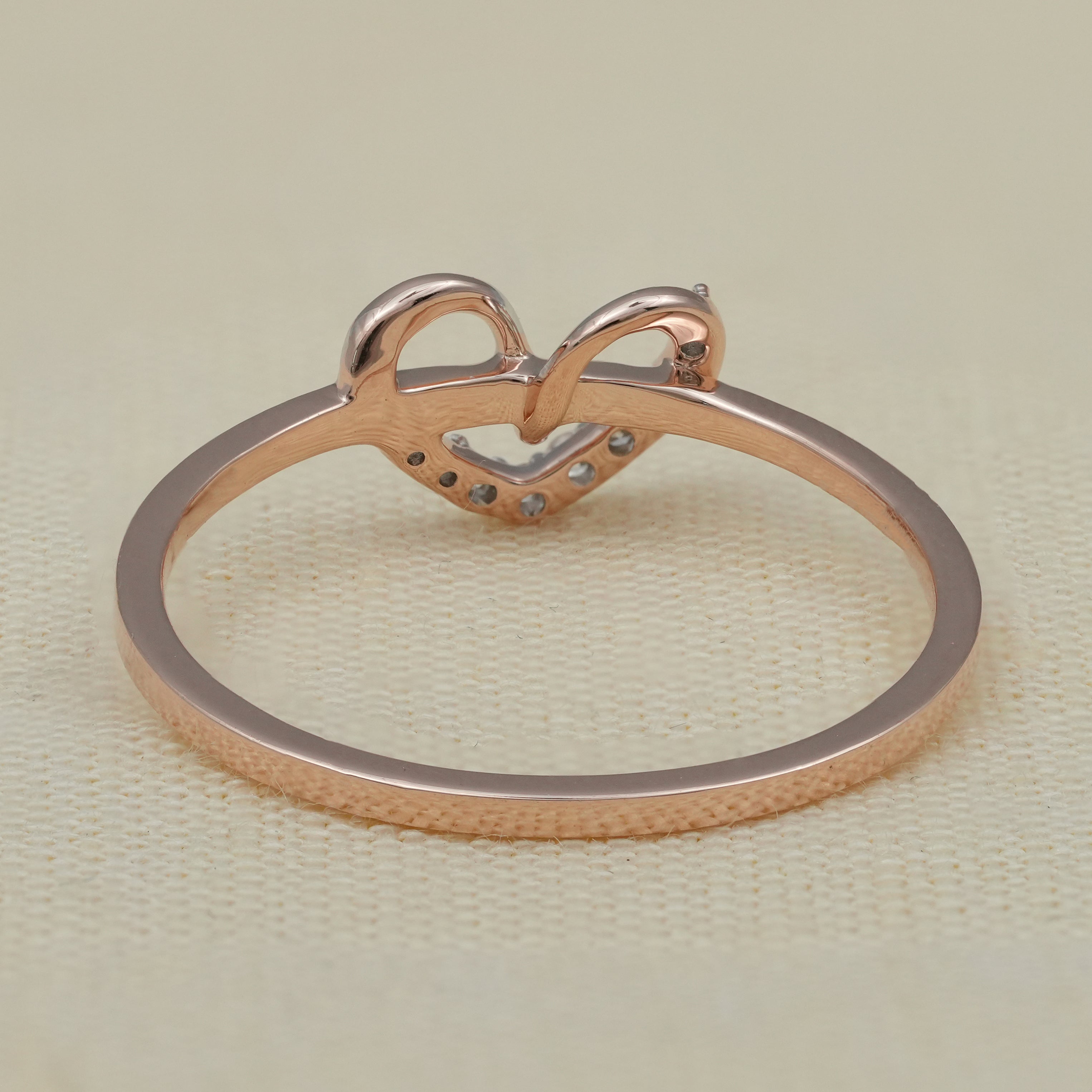 Heart Knot Lab Diamond Minimalist Wedding Ring