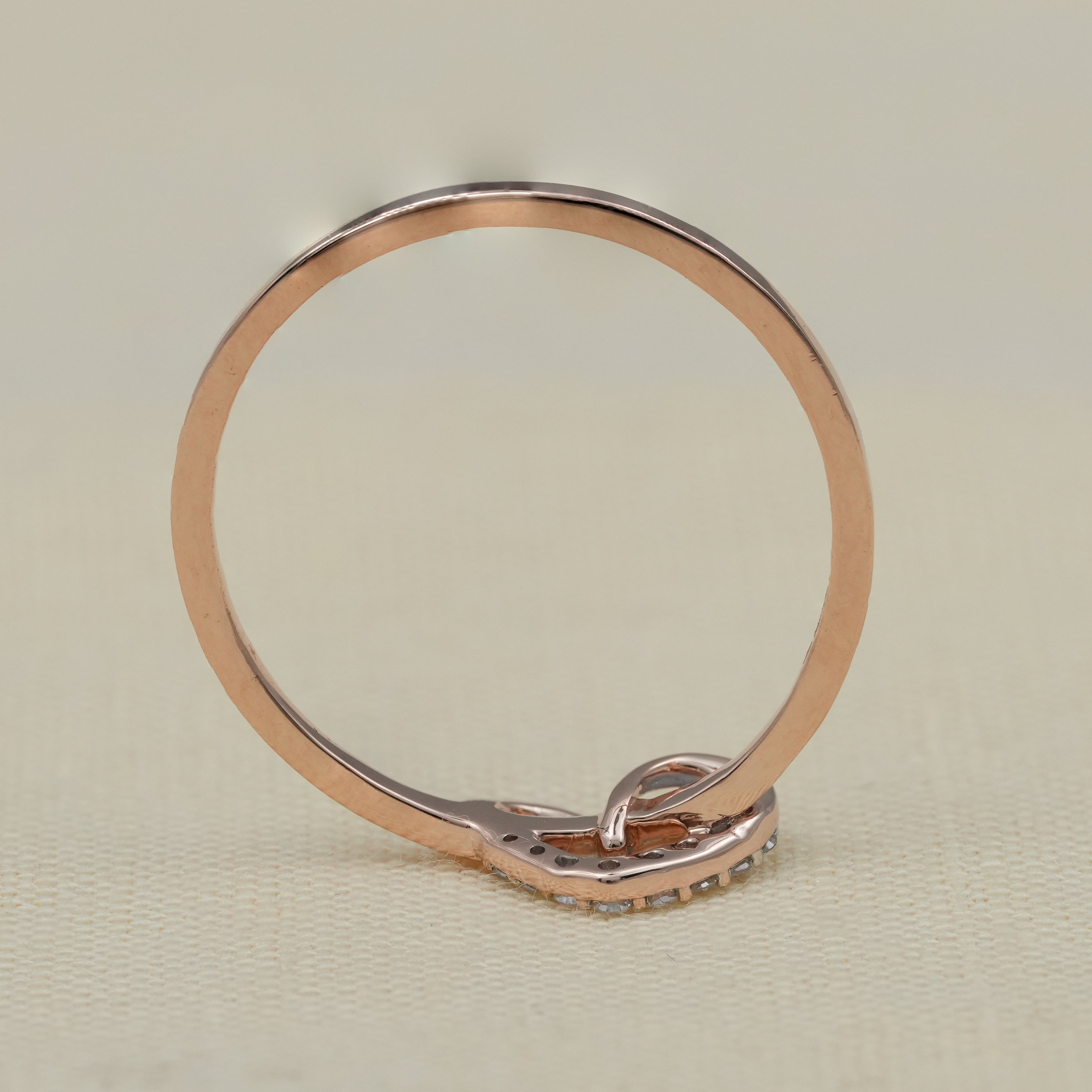 Heart Knot Lab Diamond Minimalist Wedding Ring