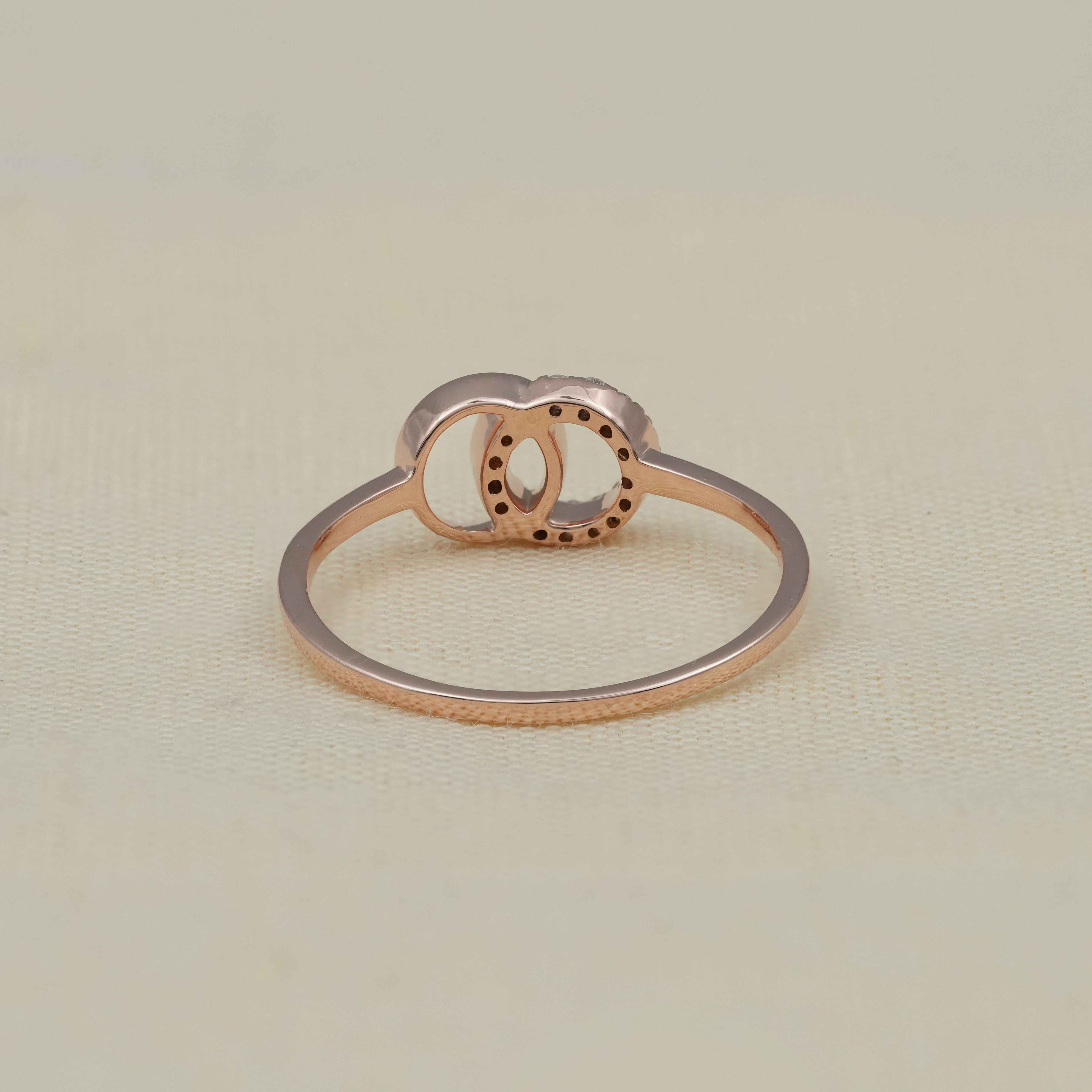Luxury Interlock Circle Lab Diamond Minimalist Gold Wedding Ring