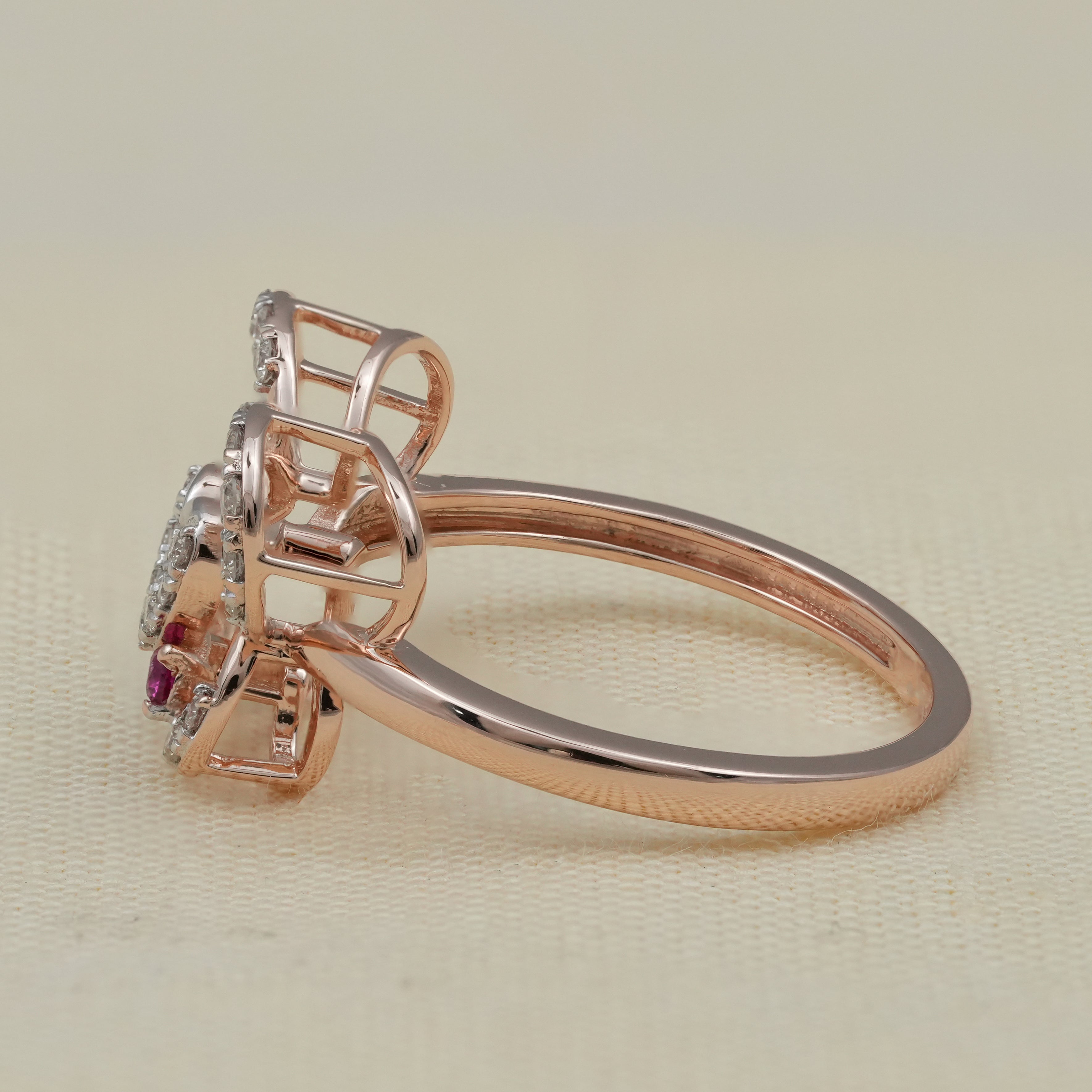 Luxury Butterfly Heart Lab Diamond Color Gemstone Wedding Ring
