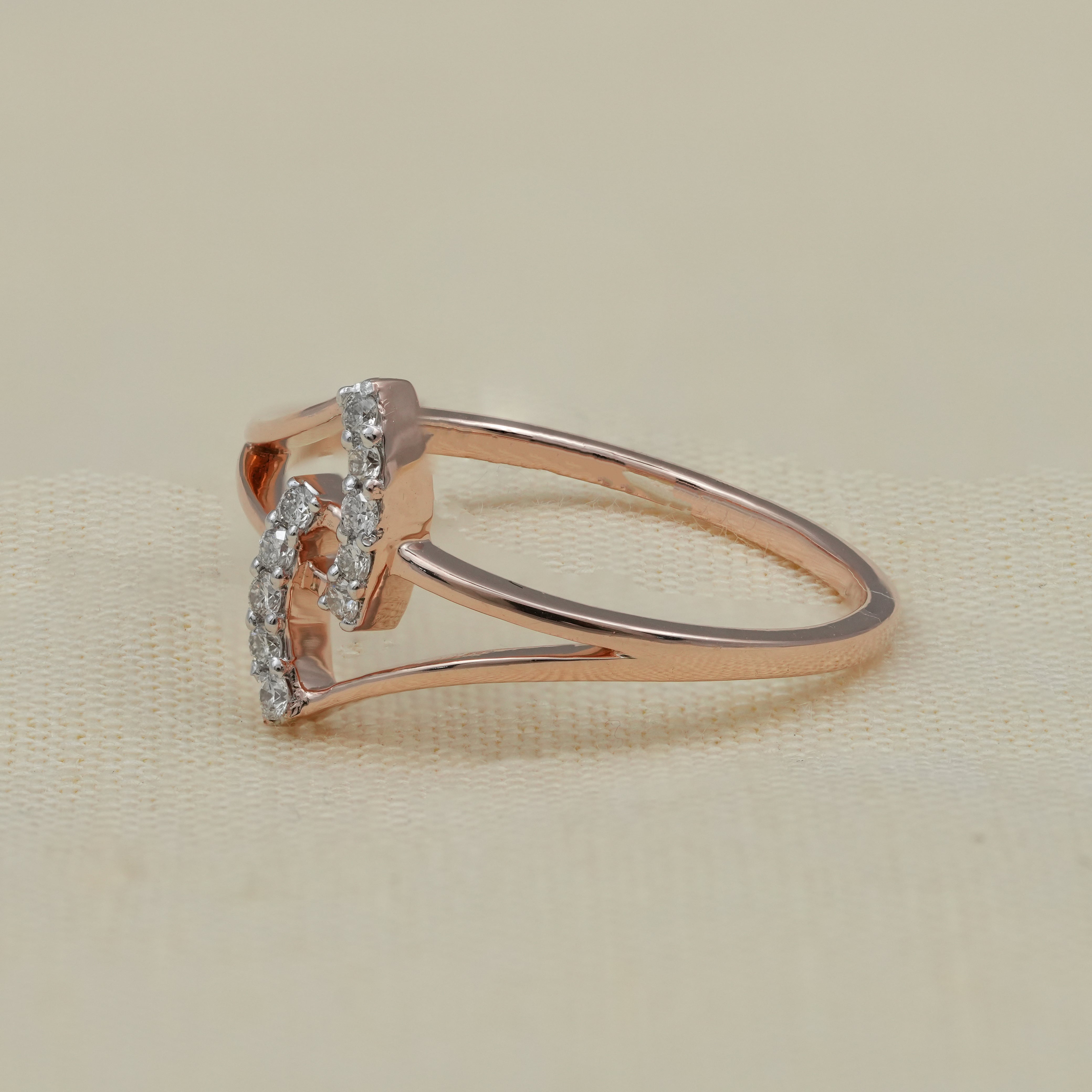 Luxury Geometric Curve Lab Diamond Minimalist Wedding Ring