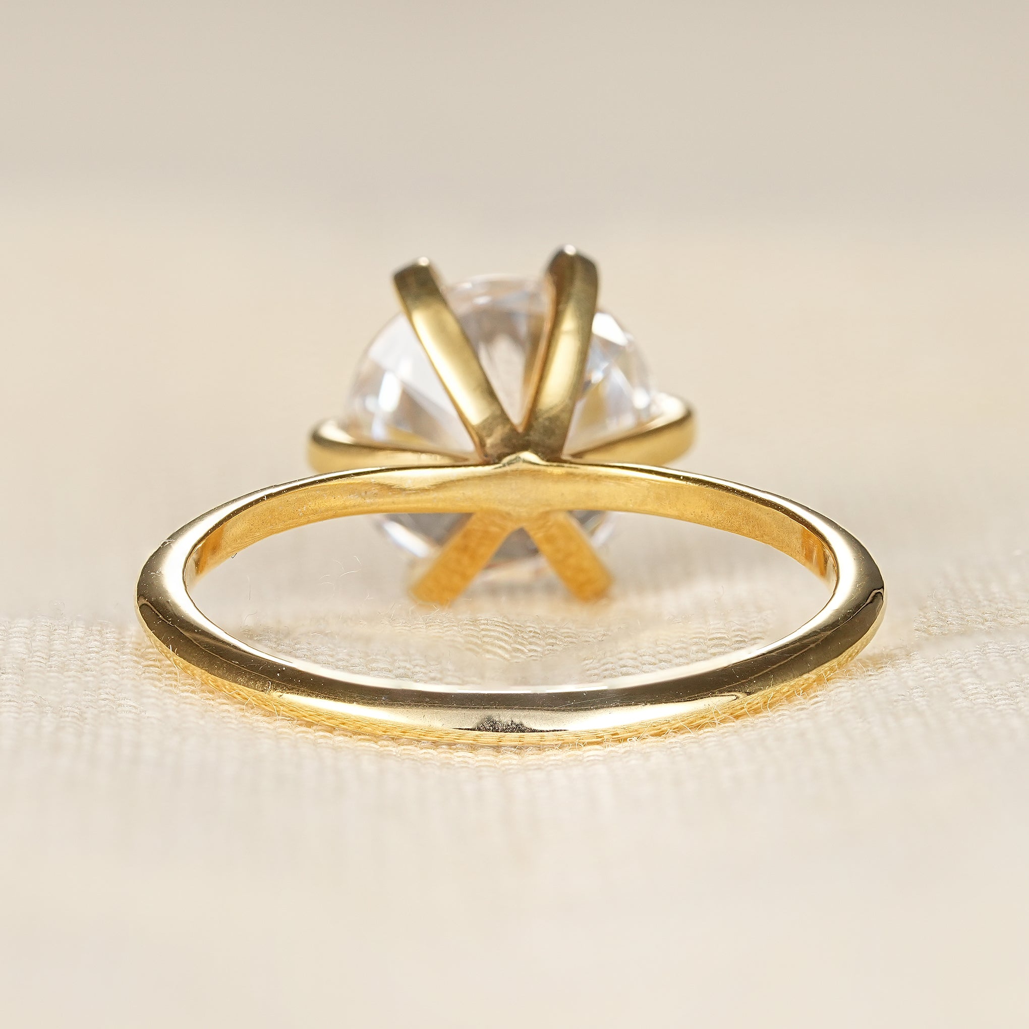 Luxury round lab created diamond ring with secure six prong setting