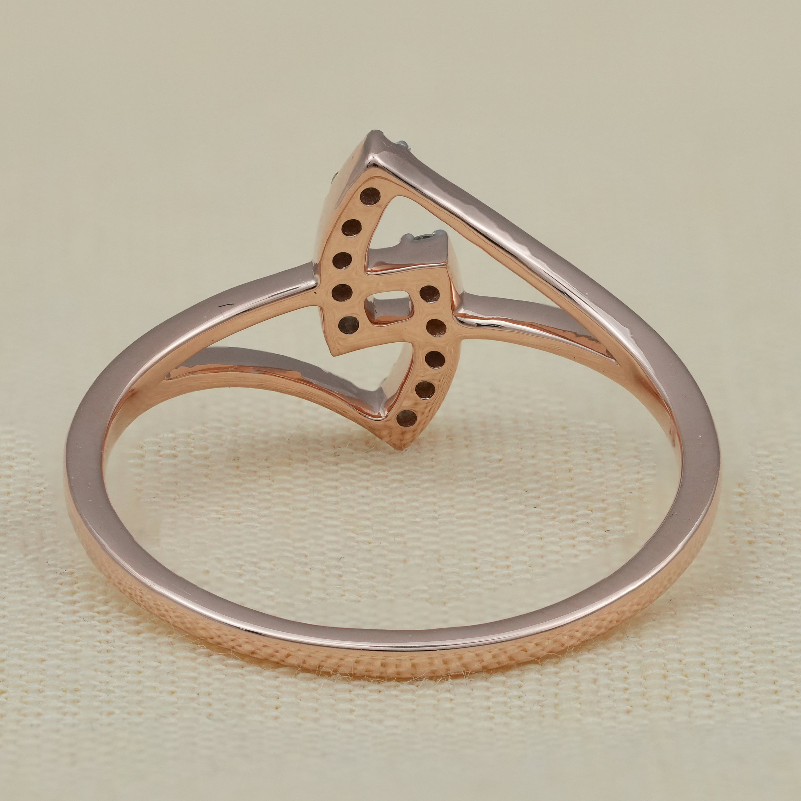 Luxury Geometric Curve Lab Diamond Minimalist Wedding Ring