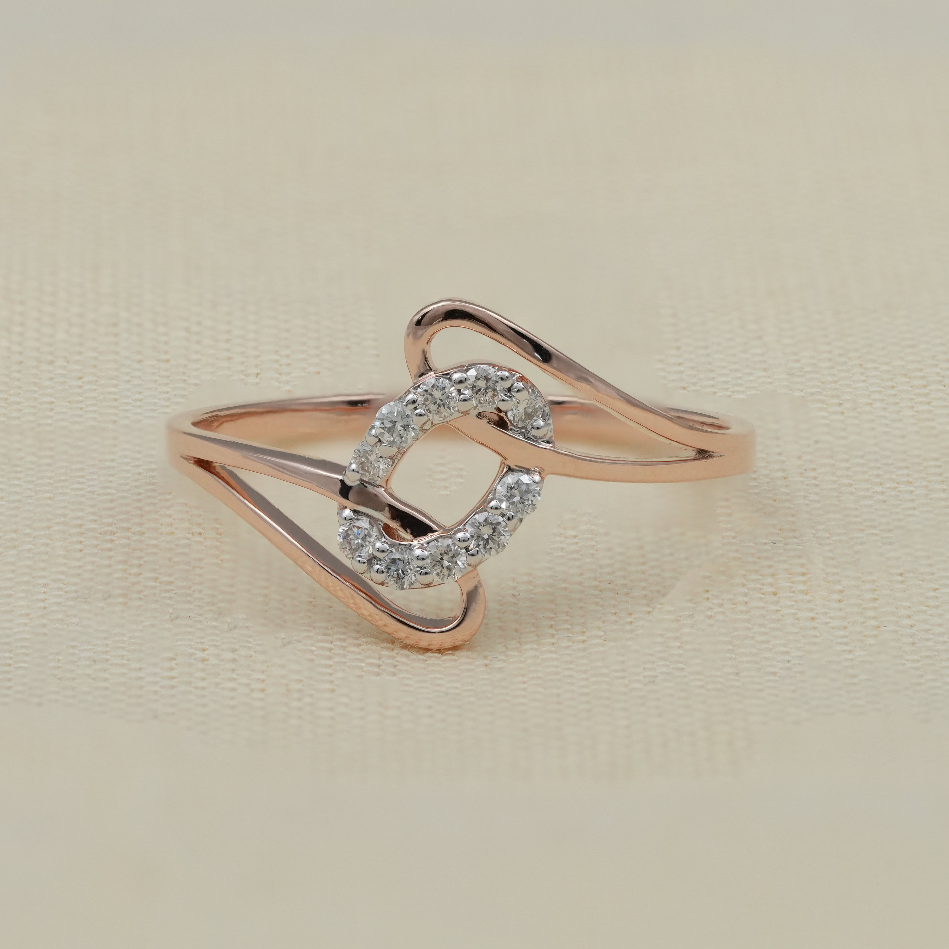 Luxury Abstract Loop Lab Diamond Minimalist Open Ring