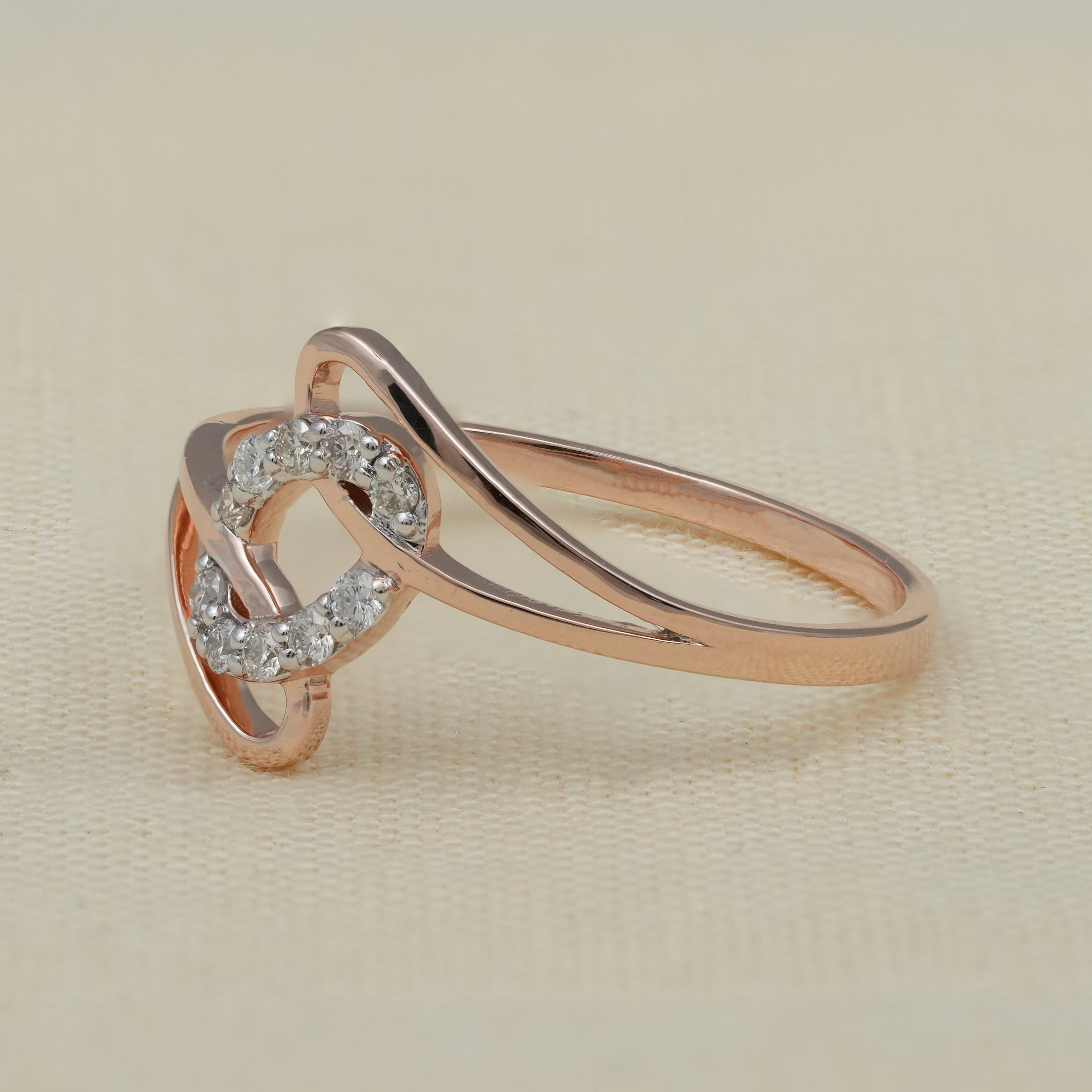 Luxury Abstract Loop Lab Diamond Minimalist Open Ring