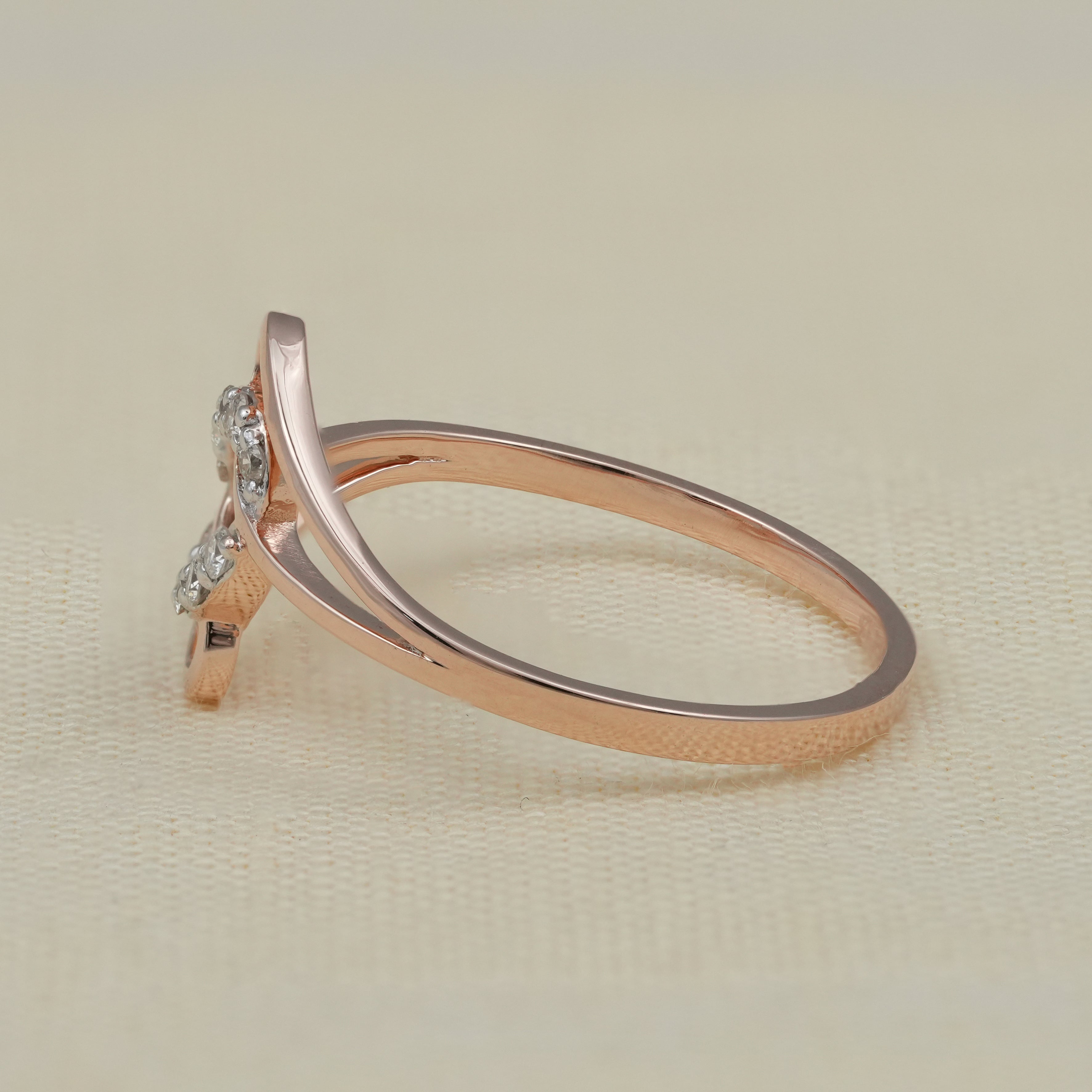 Luxury Abstract Loop Lab Diamond Minimalist Open Ring