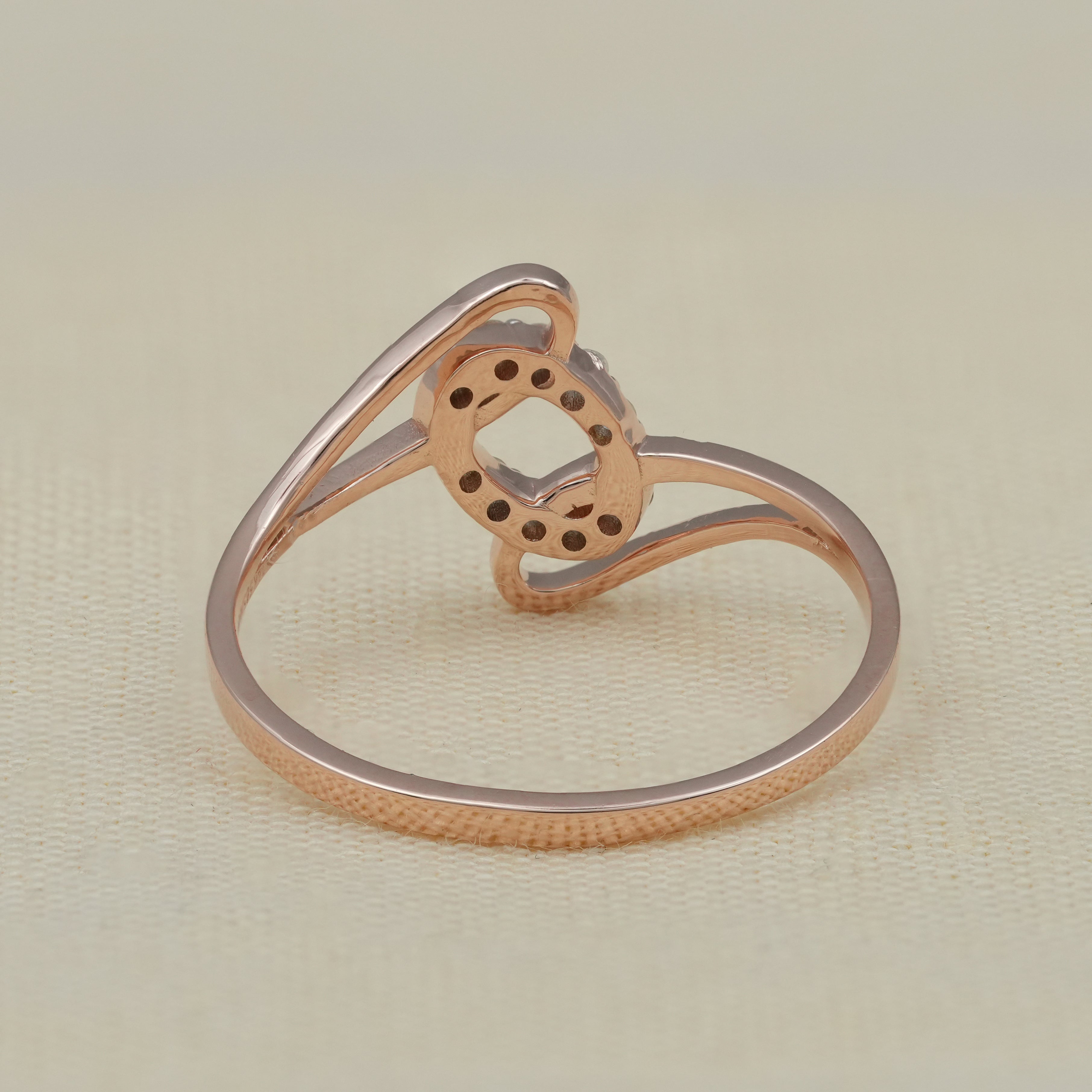 Luxury Abstract Loop Lab Diamond Minimalist Open Ring