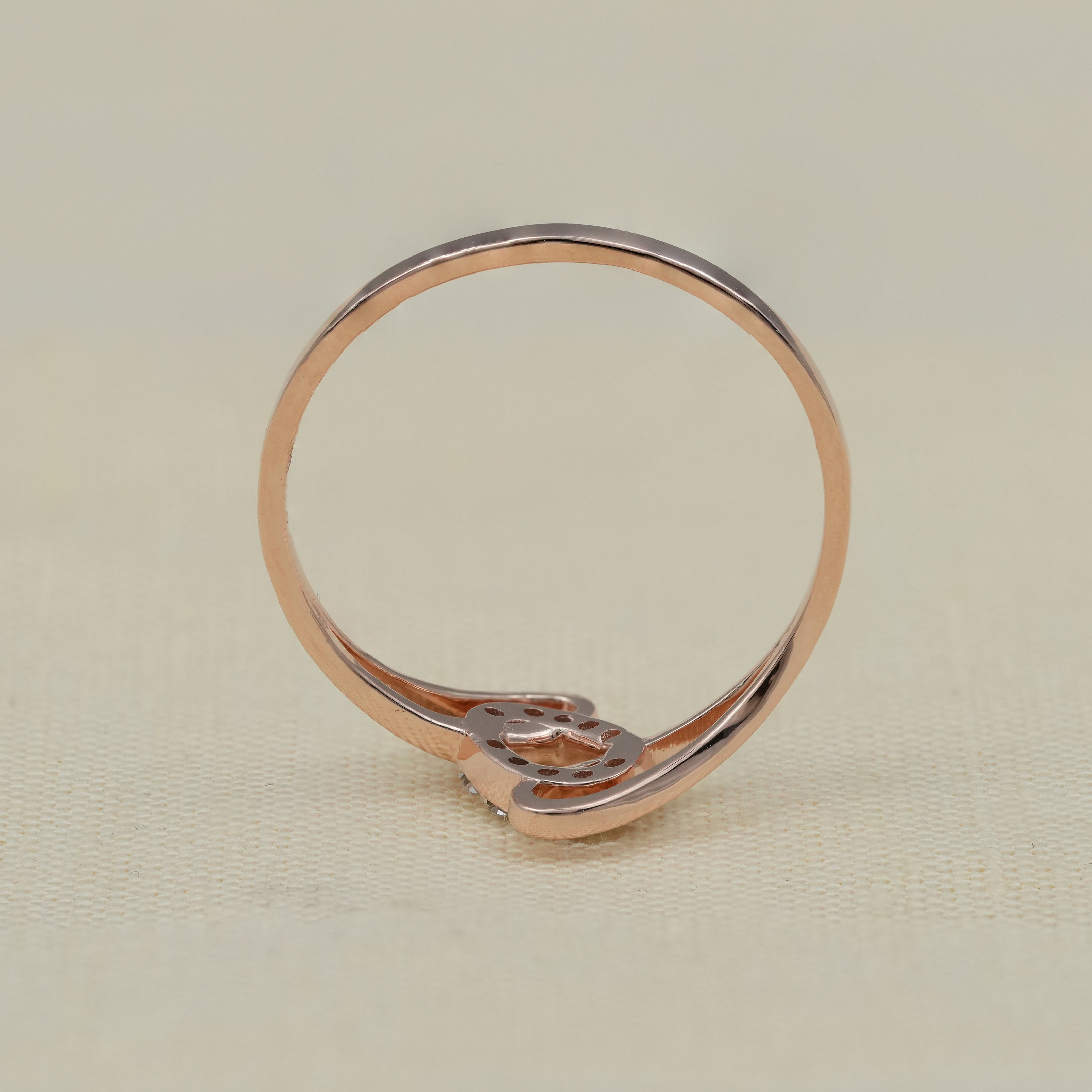 Luxury Abstract Loop Lab Diamond Minimalist Open Ring