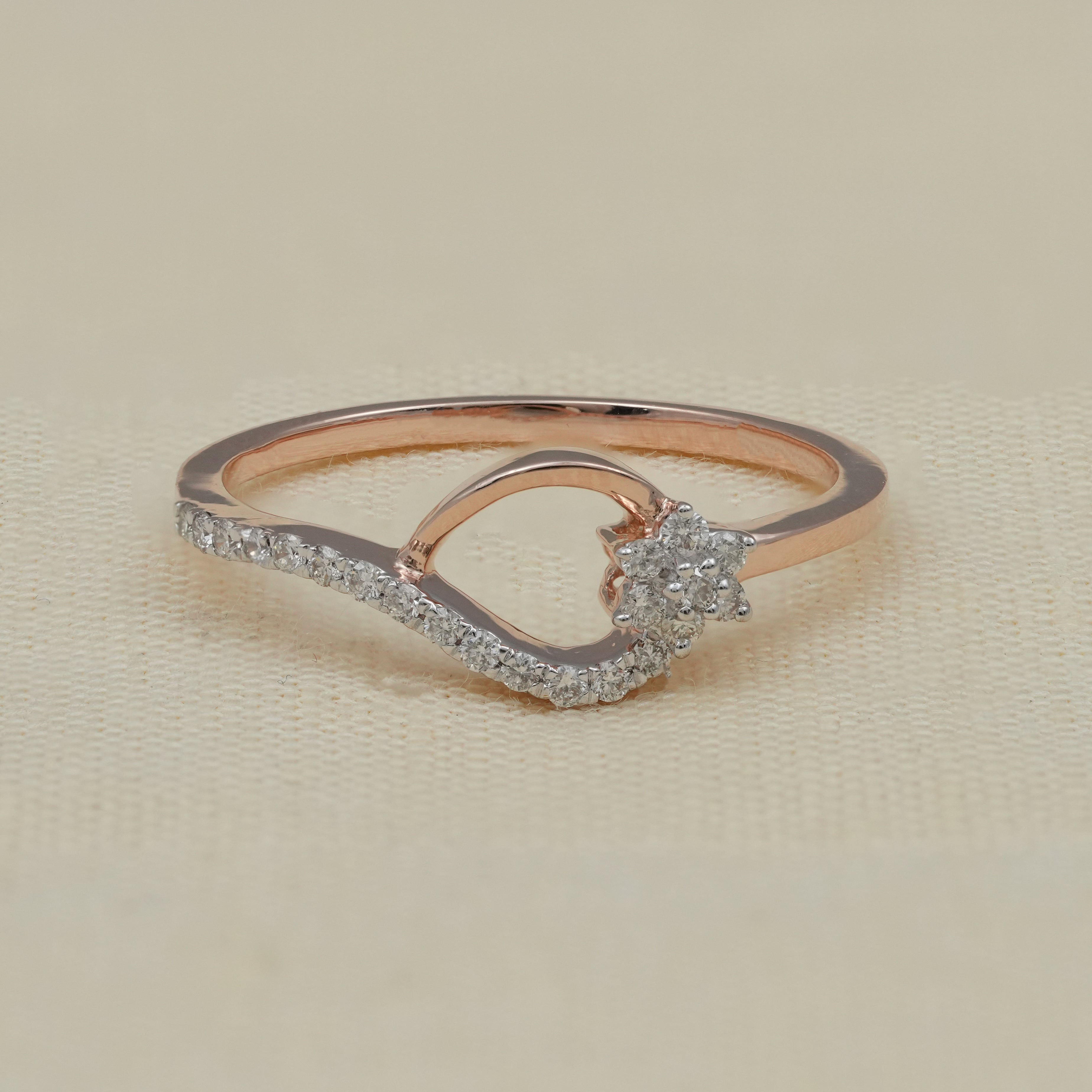 Floral Inspired Round Lab Diamond Wedding Ring