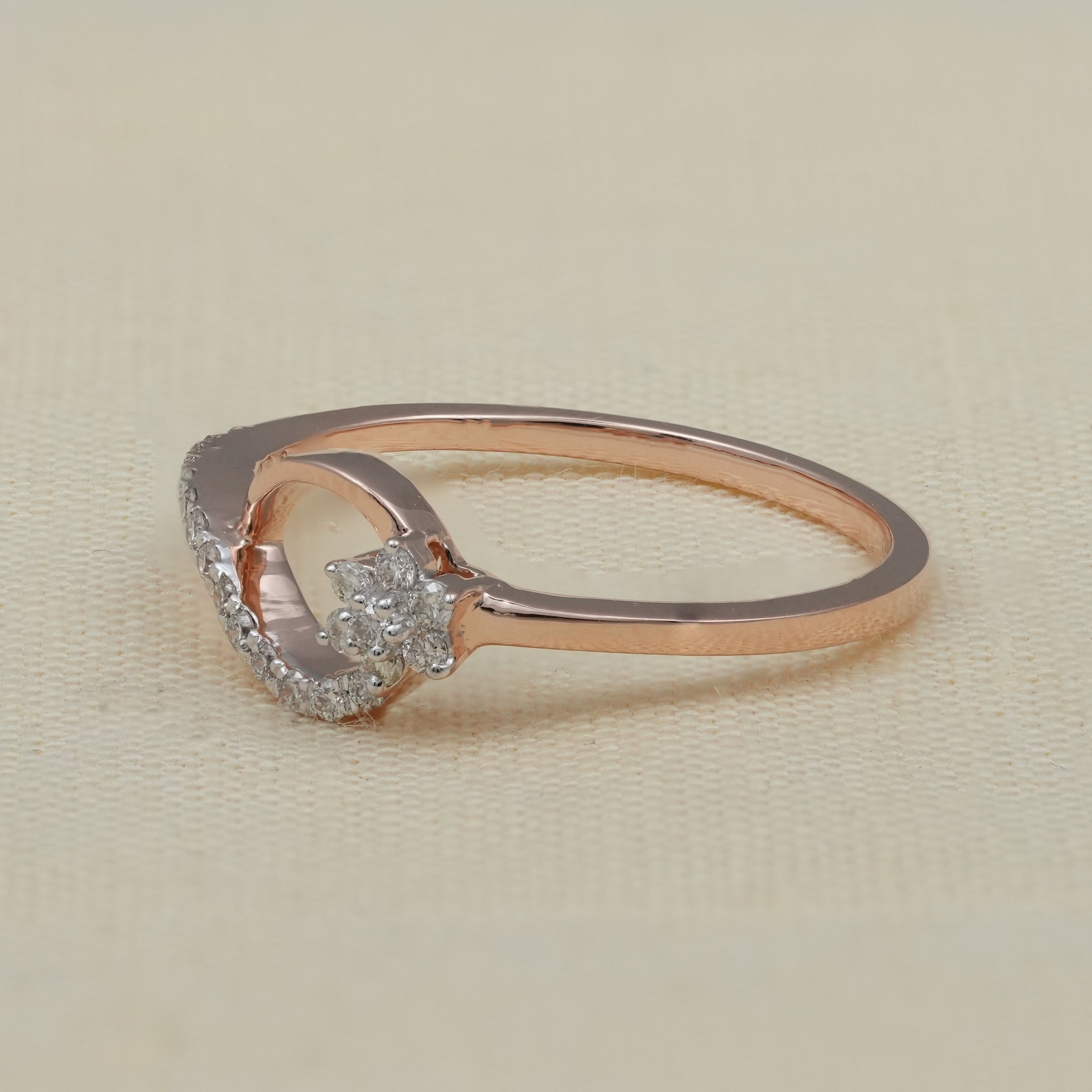 Floral Inspired Round Lab Diamond Wedding Ring