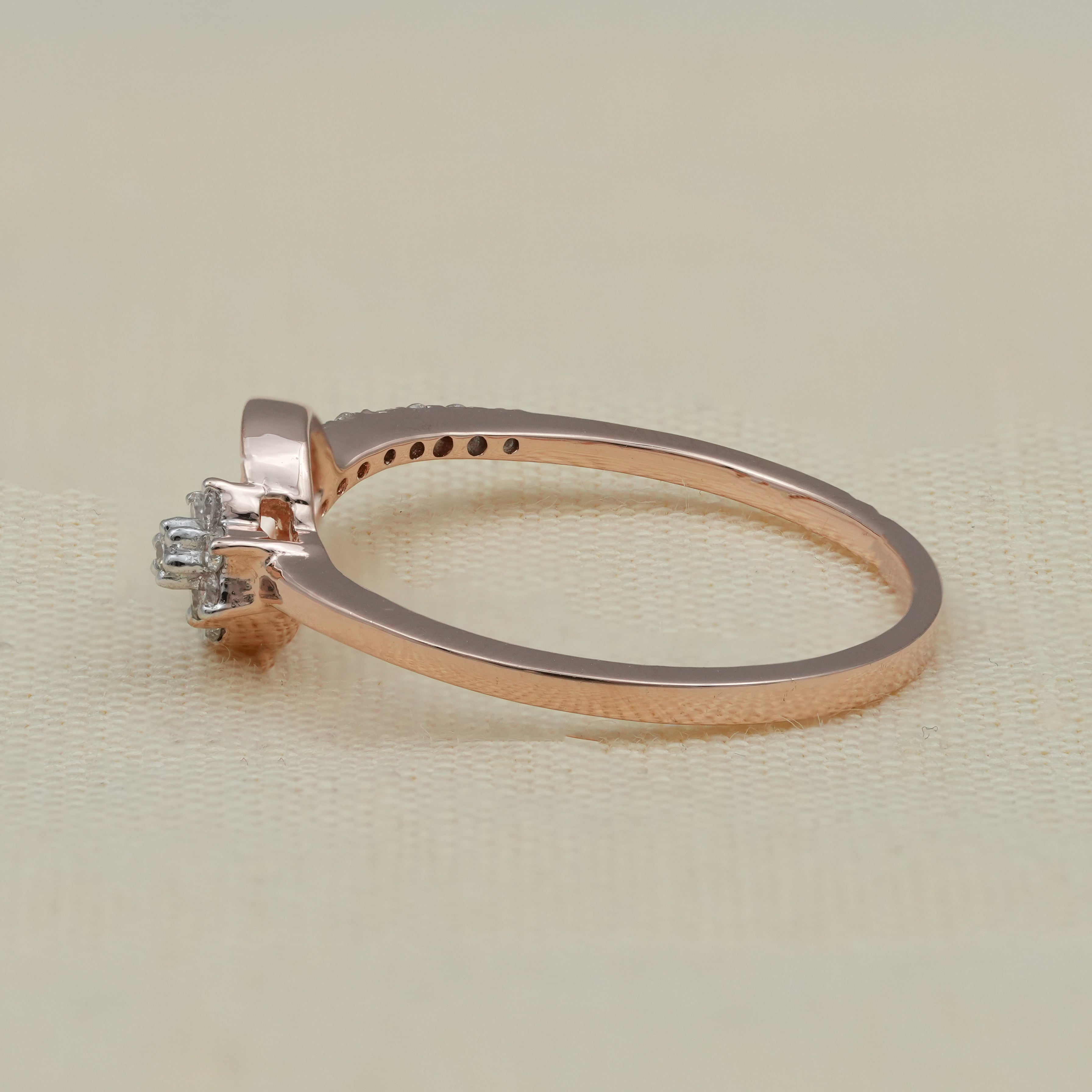 Floral Inspired Round Lab Diamond Wedding Ring