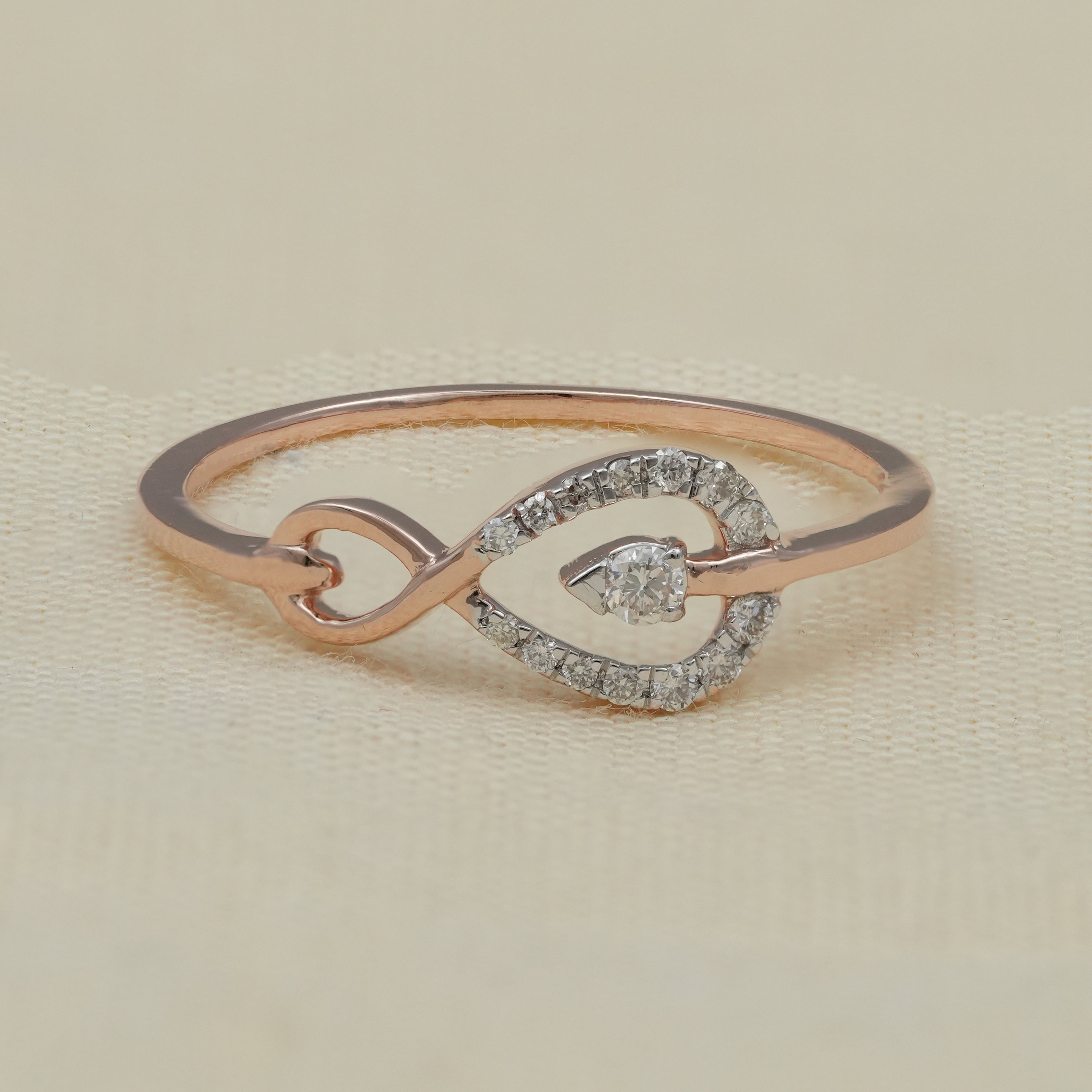 Luxury Heart Infinity Lab Diamond Minimalist Gold Statement Ring