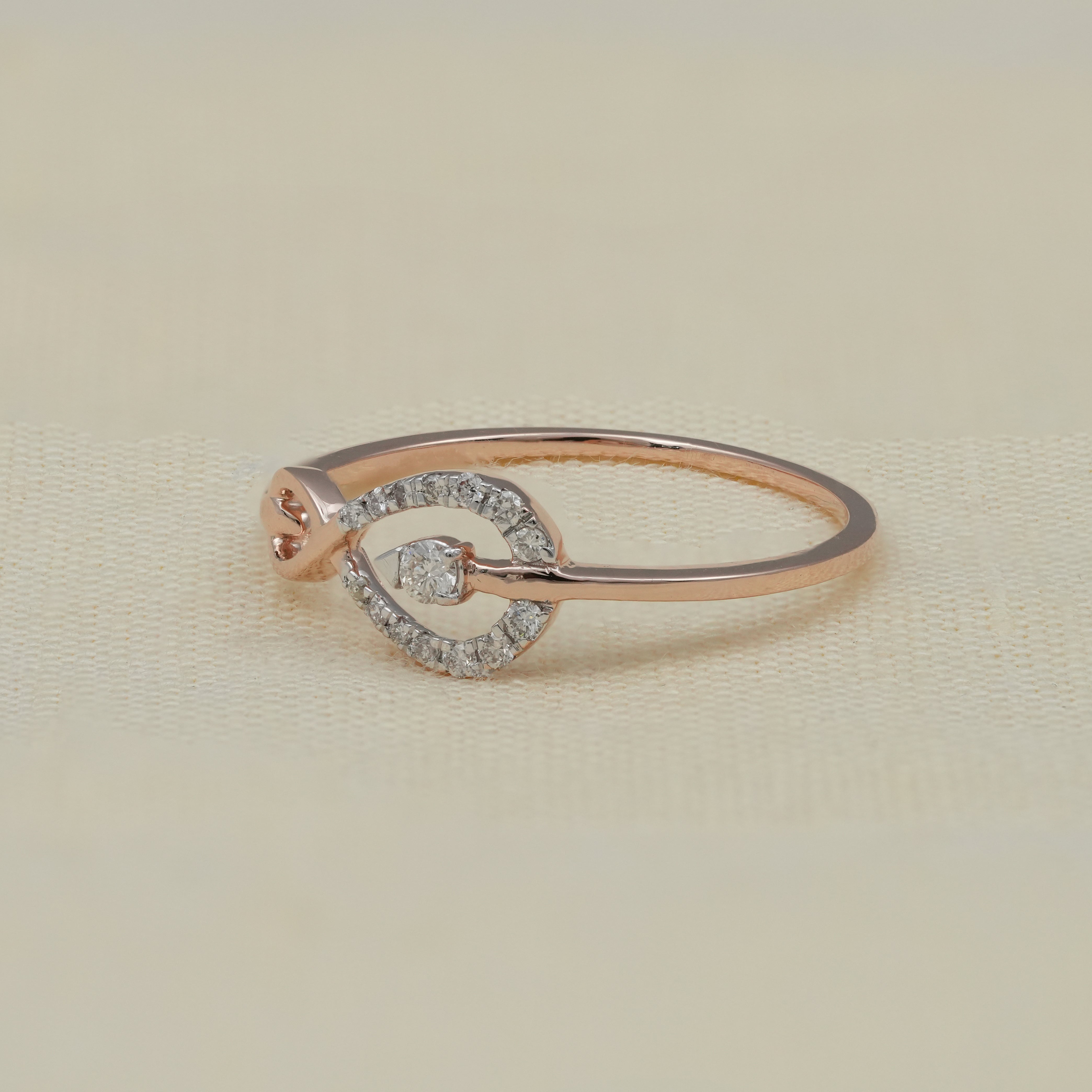 Luxury Heart Infinity Lab Diamond Minimalist Gold Statement Ring
