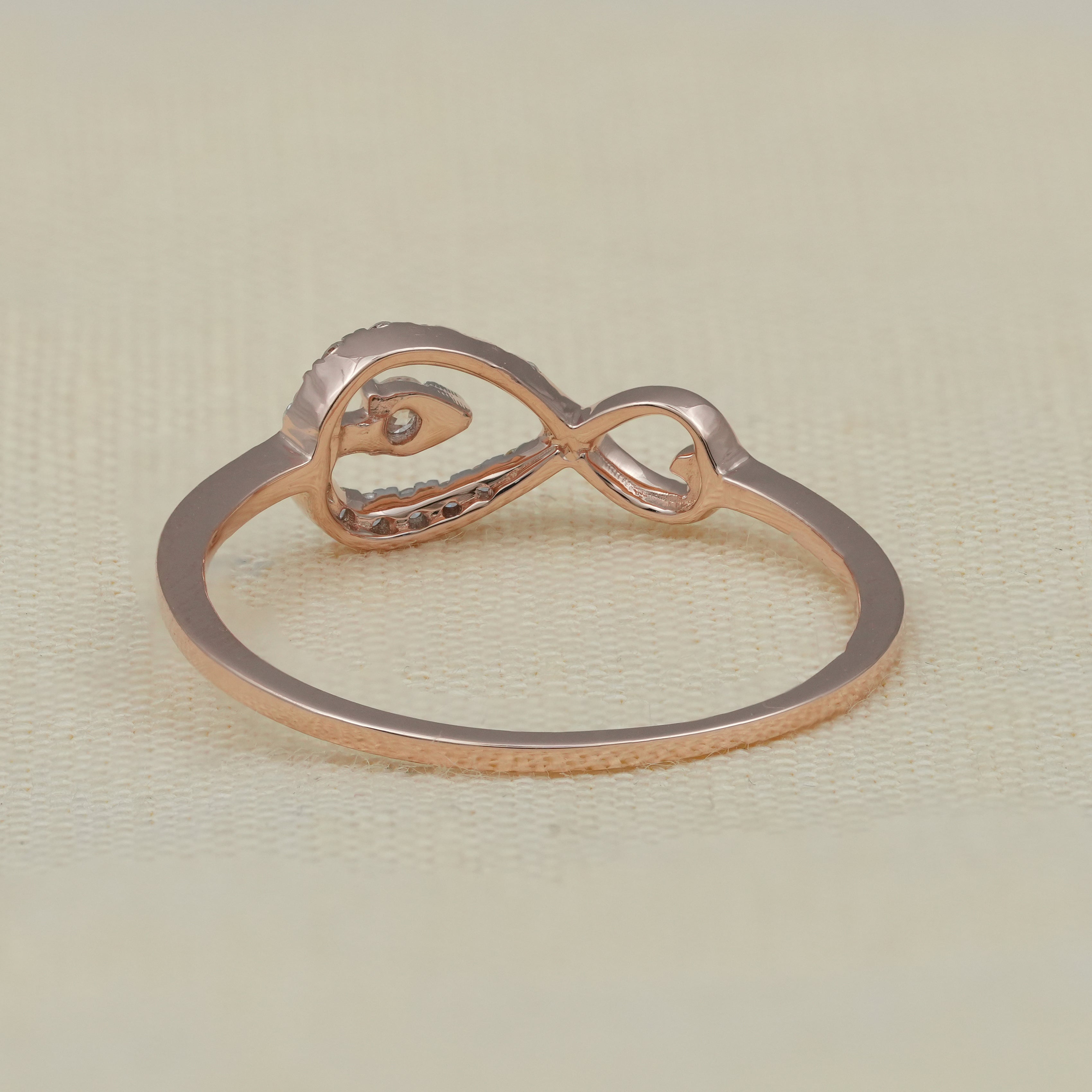 Luxury Heart Infinity Lab Diamond Minimalist Gold Statement Ring