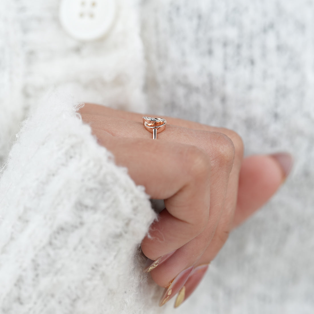 Luxury Interlock Circle Lab Diamond Minimalist Gold Wedding Ring
